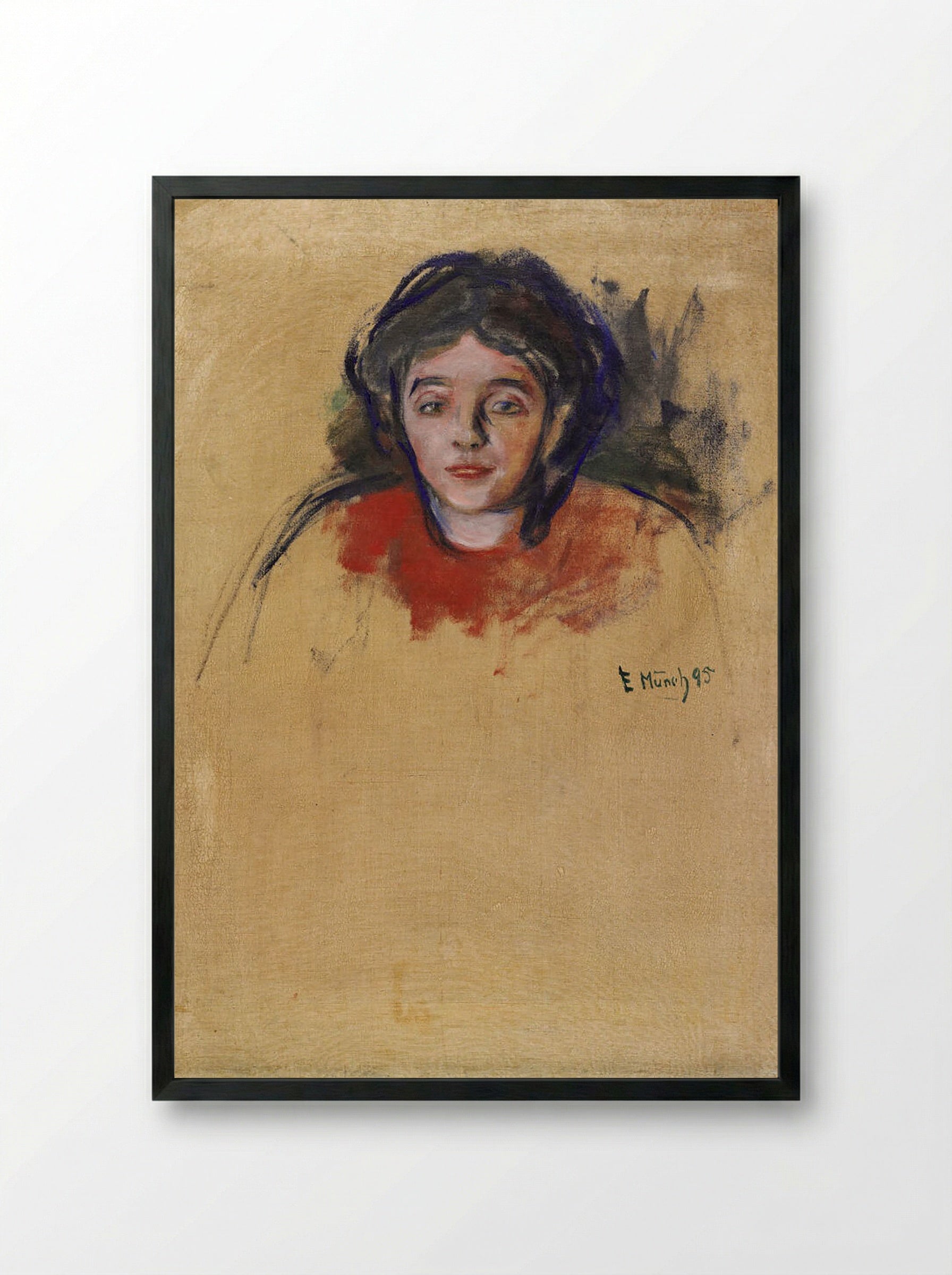Berlin Model - Edvard Munch - Framed Print Black