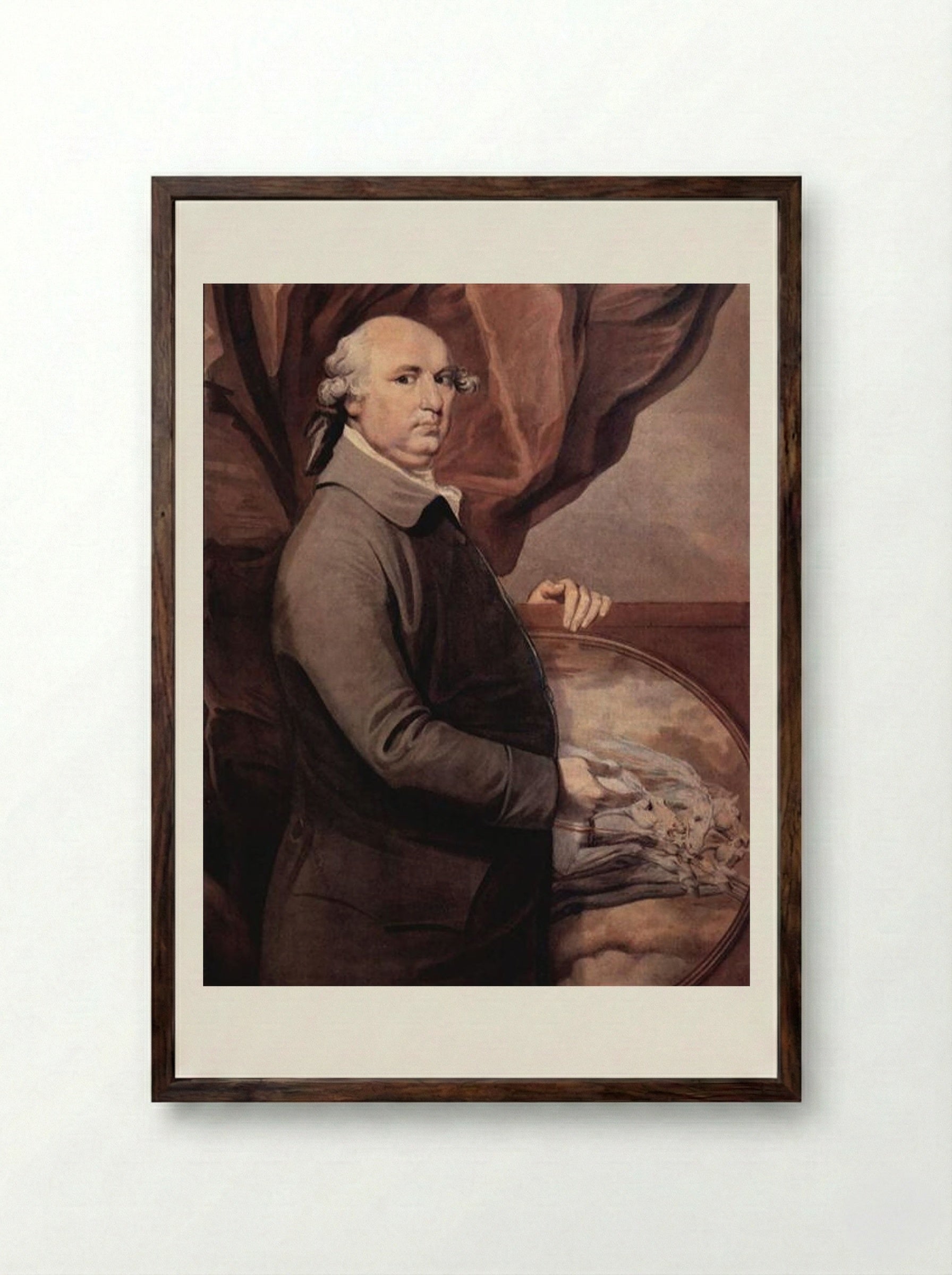 Self-Portrait - George Stubbs - Framed Print Dark Wood