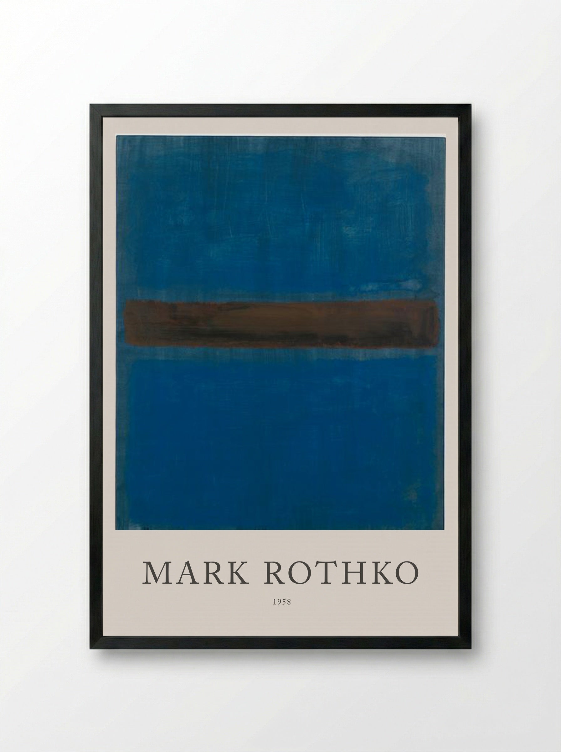 Untitled (Blue, Brown, Blue) - Mark Rothko - Framed Print Black