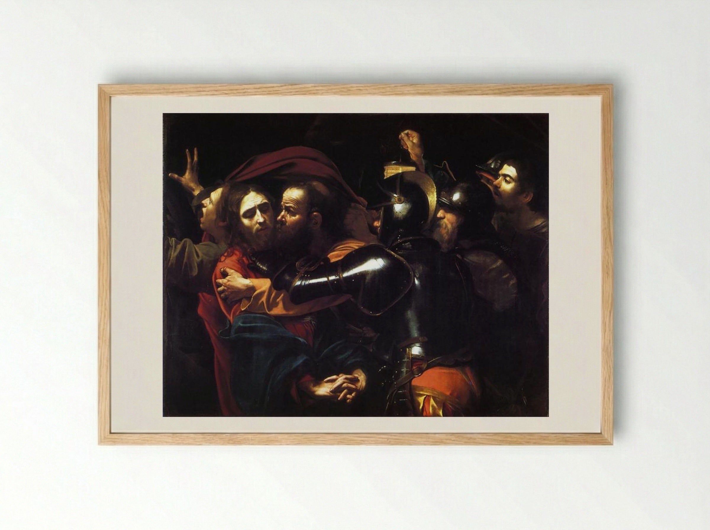The Taking of Christ - Michelangelo Merisi da Caravaggio - Framed Print Wood