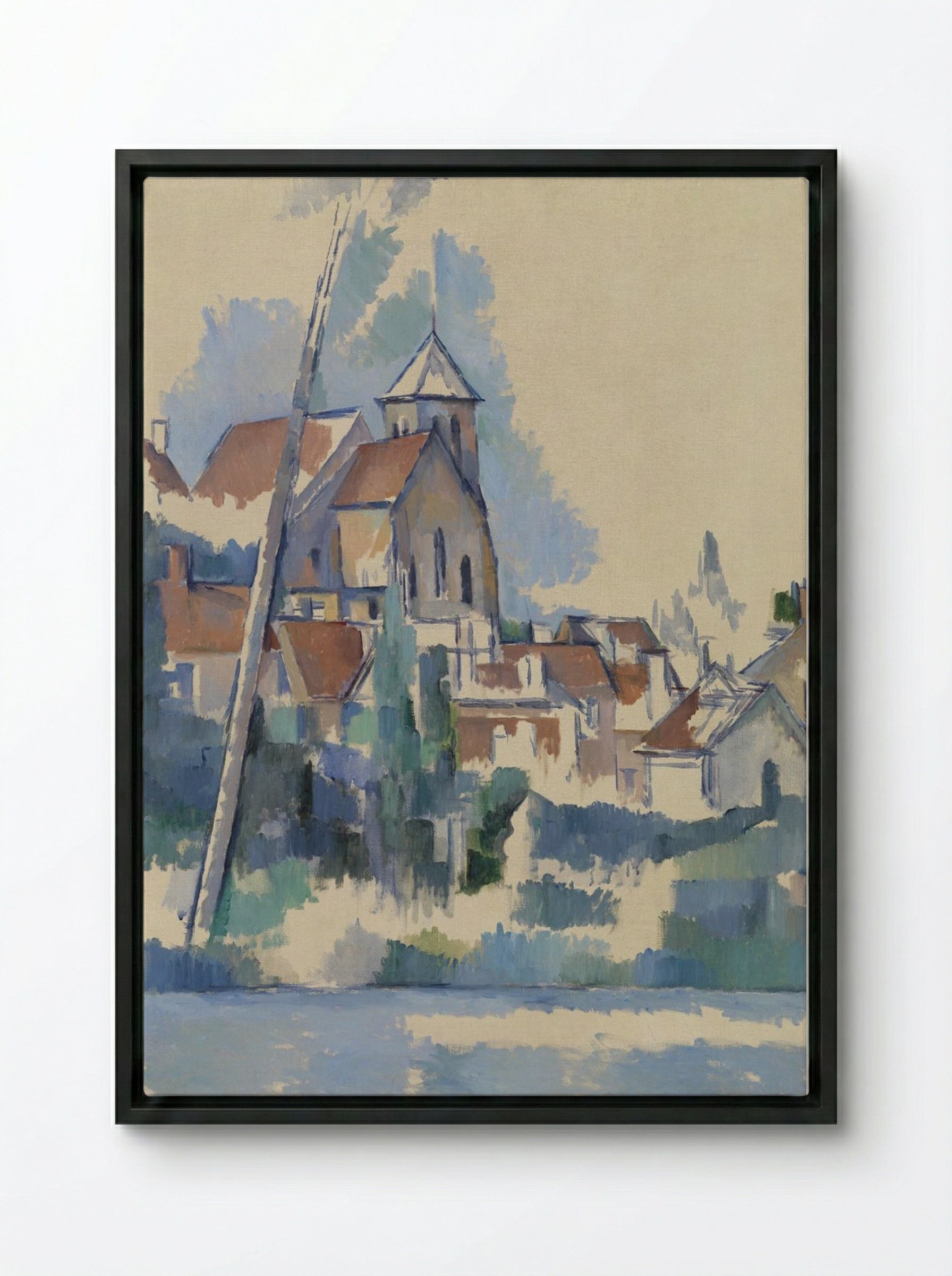 The Church at Montigny-sur-Loing - Paul Cézanne - Framed Canvas Black