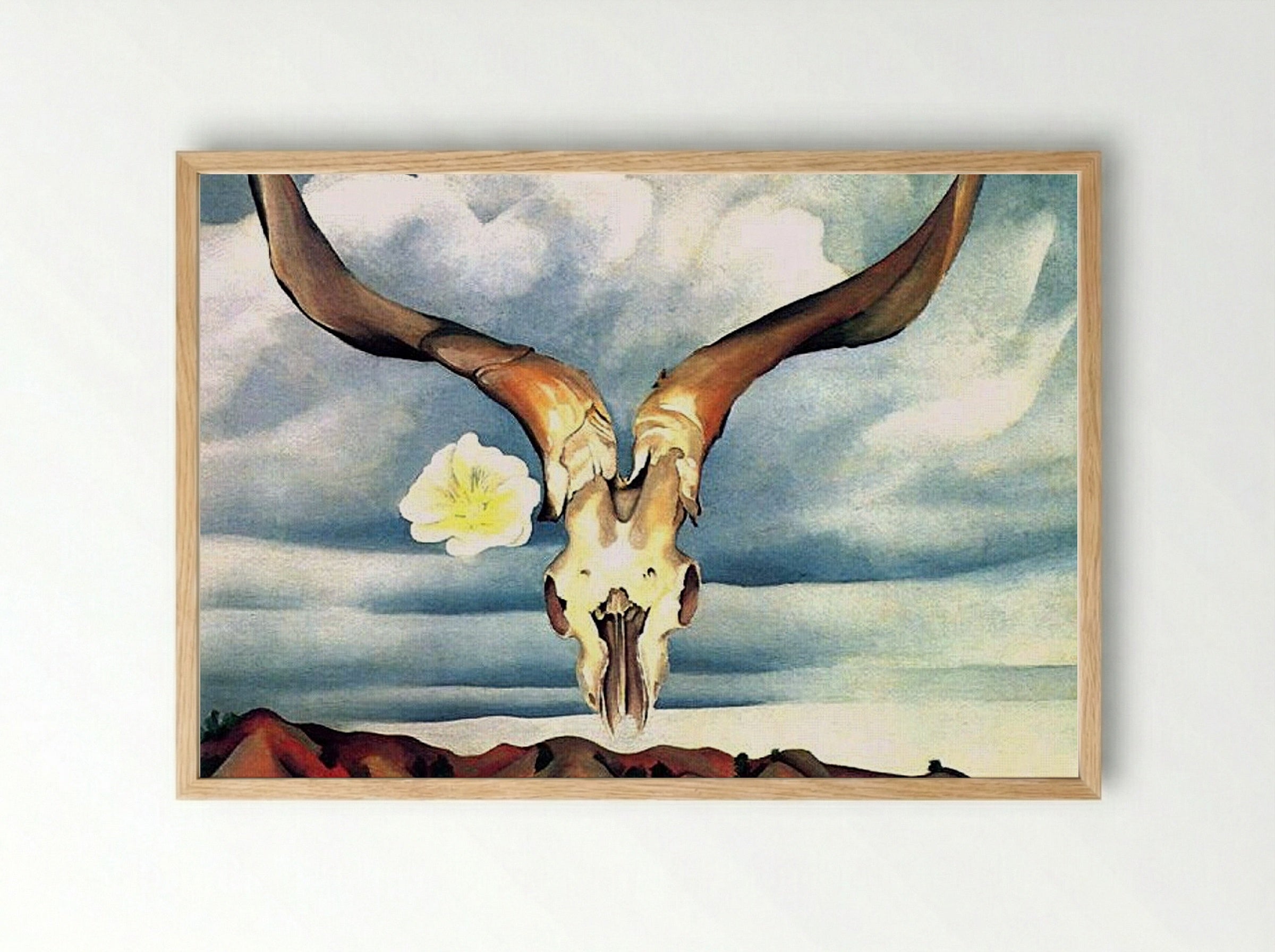 Ram's Head, White Hollyhock, Hills - Georgia O'Keeffe - Framed Print Wood