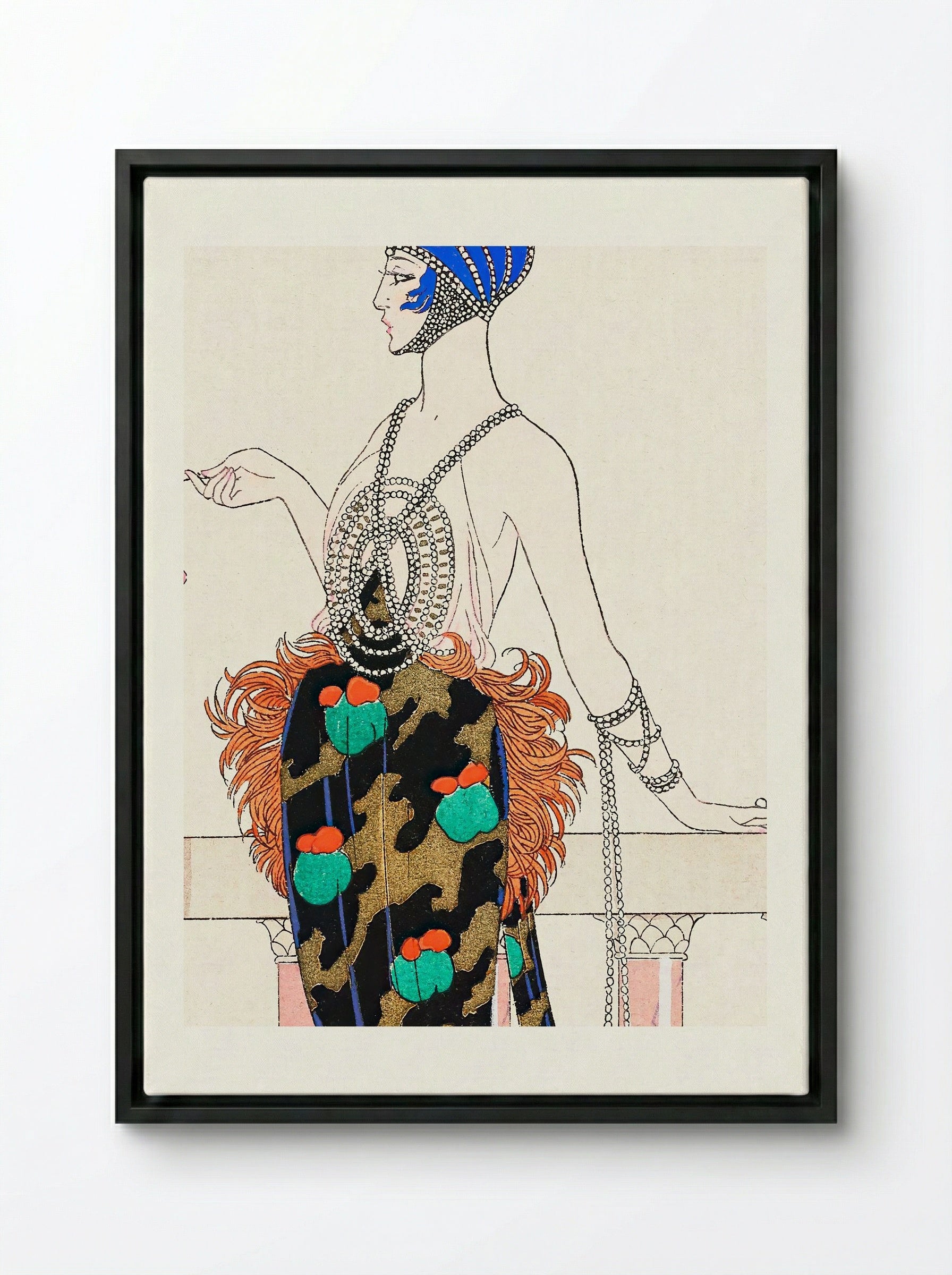 Laissez-moi Seule! (from Les Feuillets d'Art) - George Barbier - Framed Canvas Black