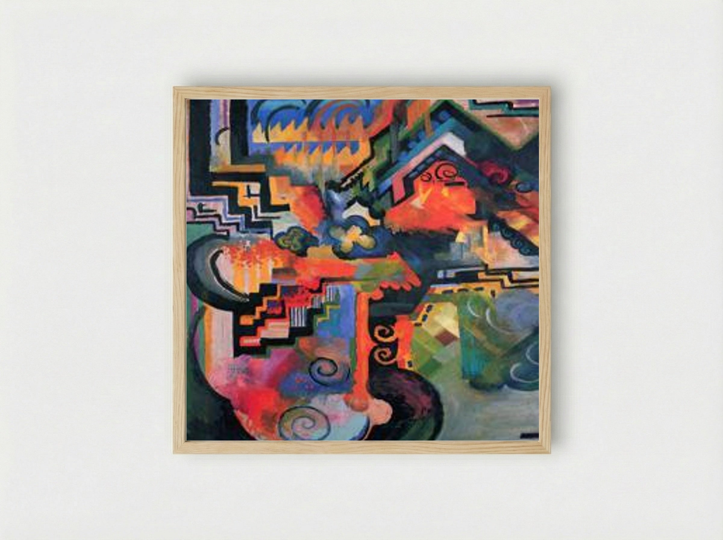 Colored Composition (Homage to Johann Sebastian Bach) - August Macke - Framed Print Wood