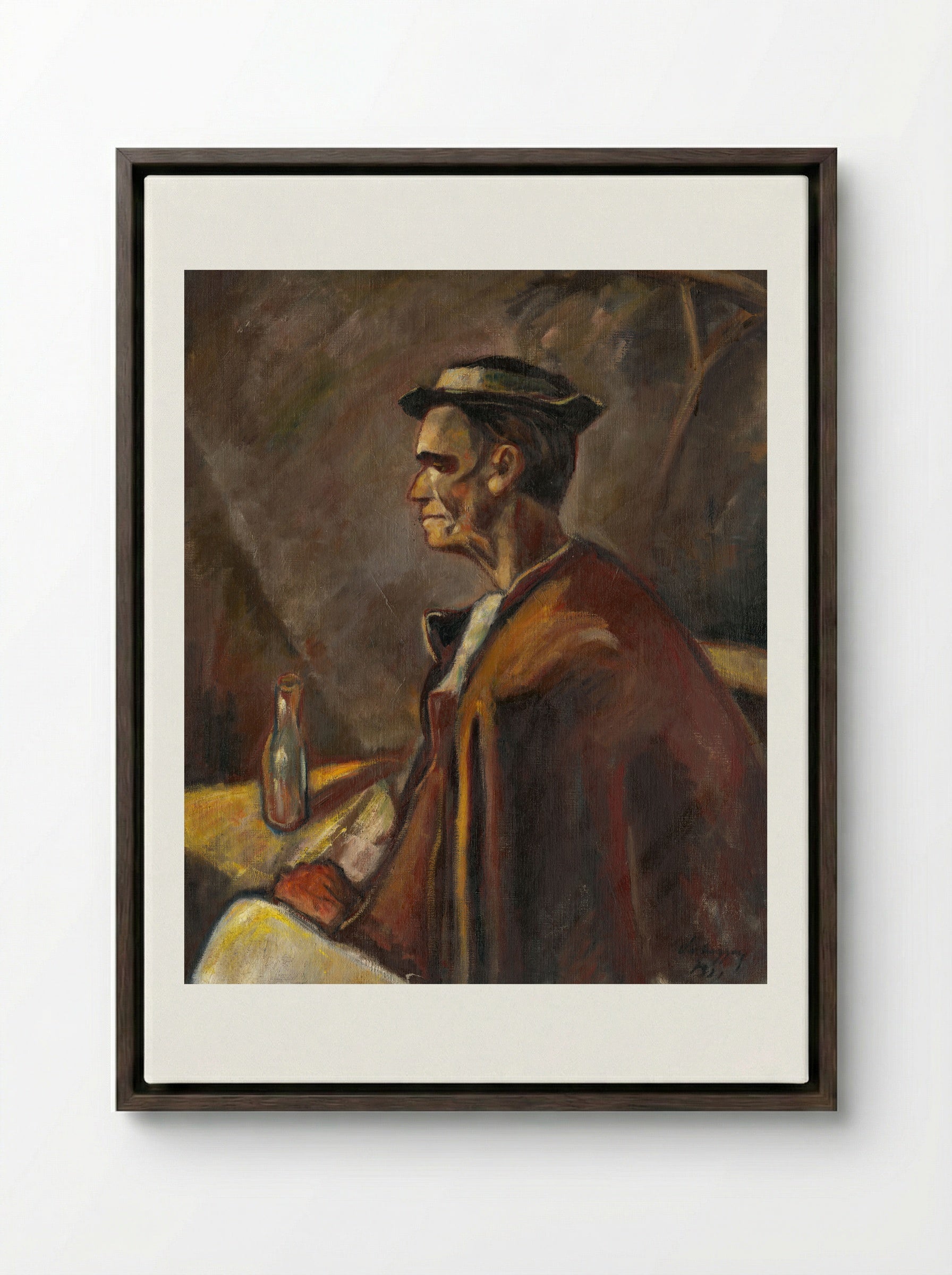 Drinking Spirits - Zolo Palugyay - Framed Canvas Dark Wood