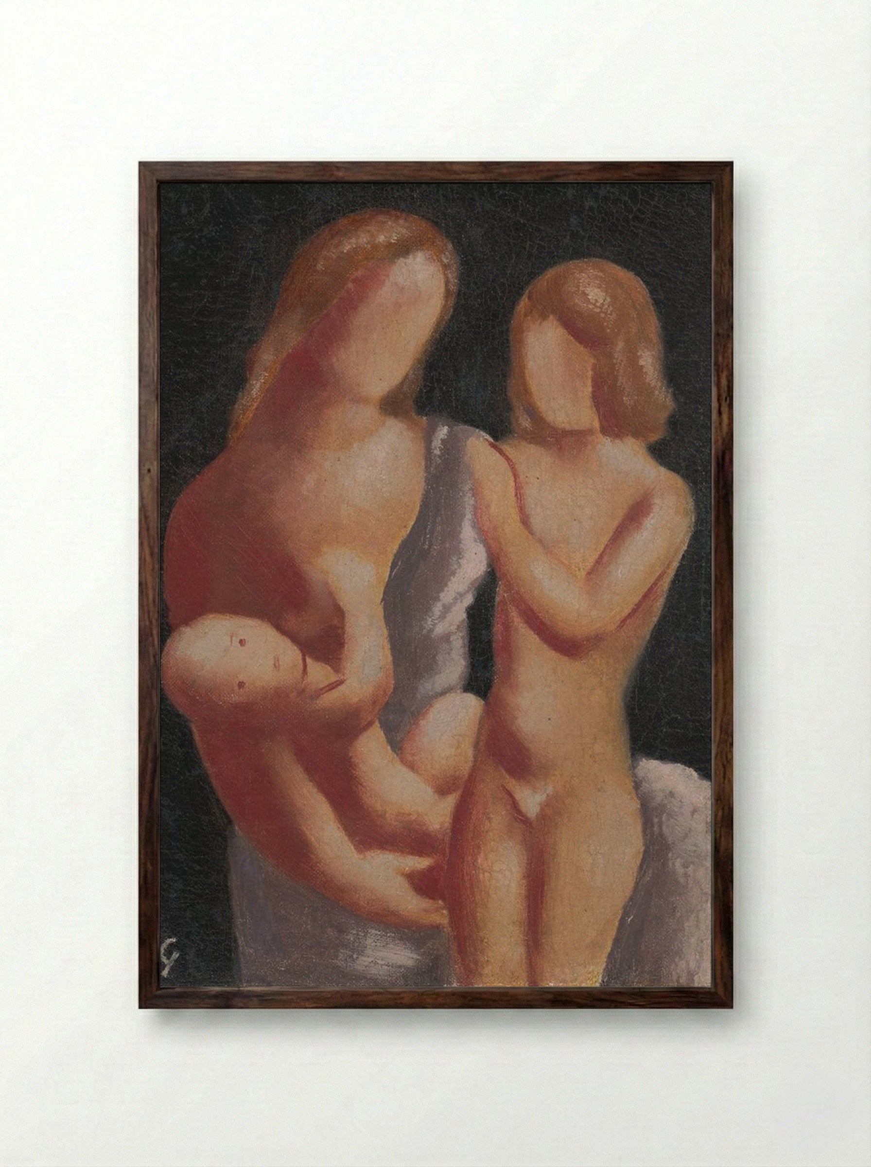 Family - Mikuláš Galanda - Framed Print Dark Wood