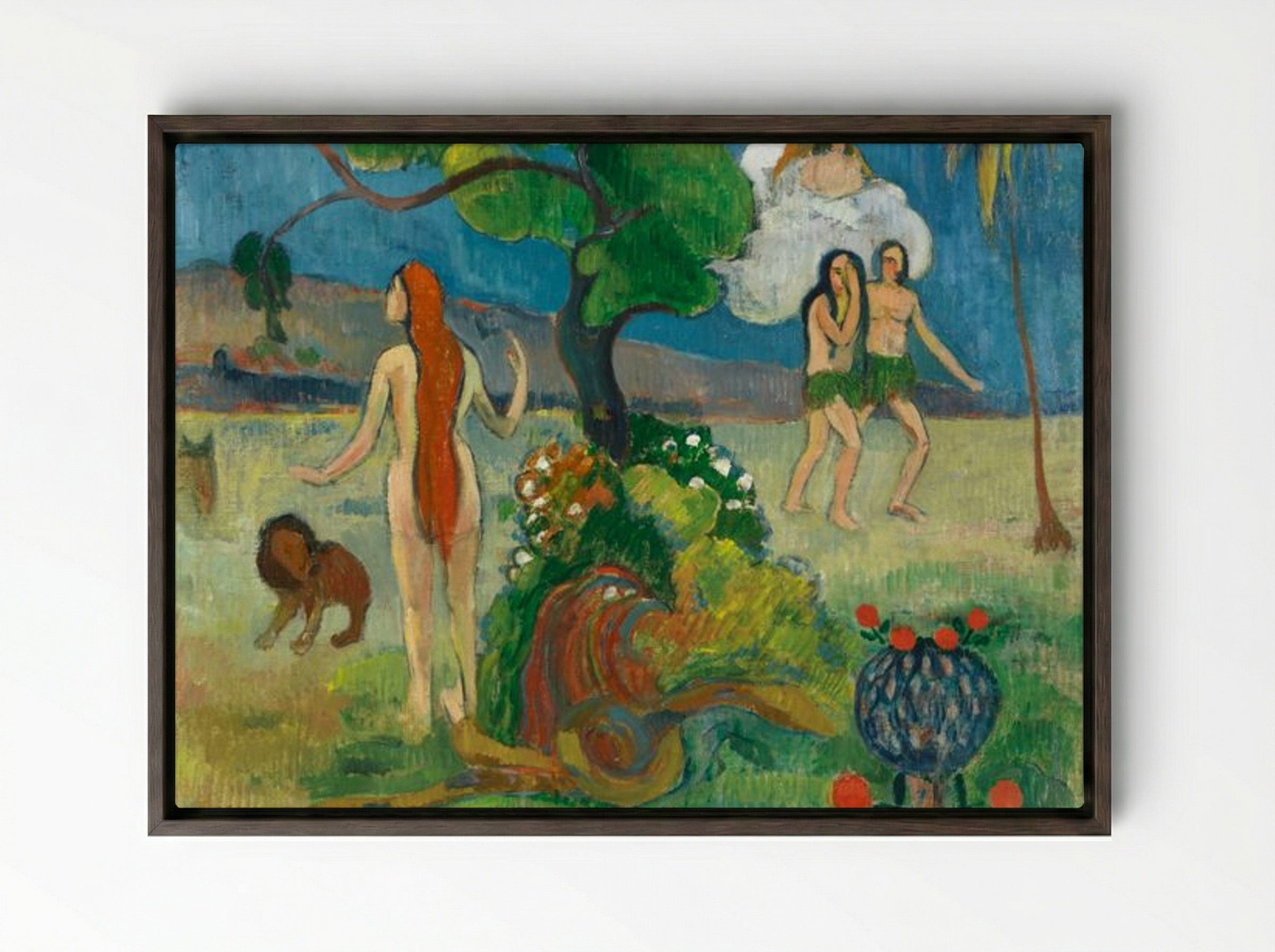 Paradise Lost - Paul Gauguin - Framed Canvas Dark Wood