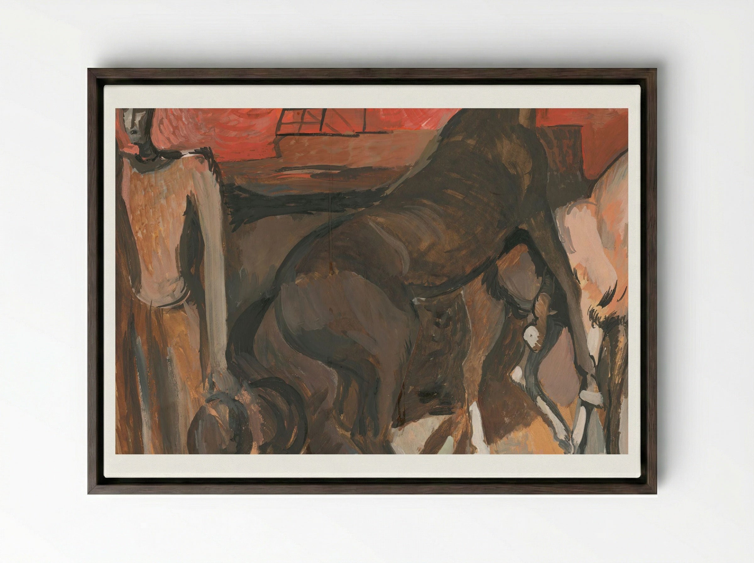 Fire - Refugees - Cyprián Majerník - Framed Canvas Dark Wood
