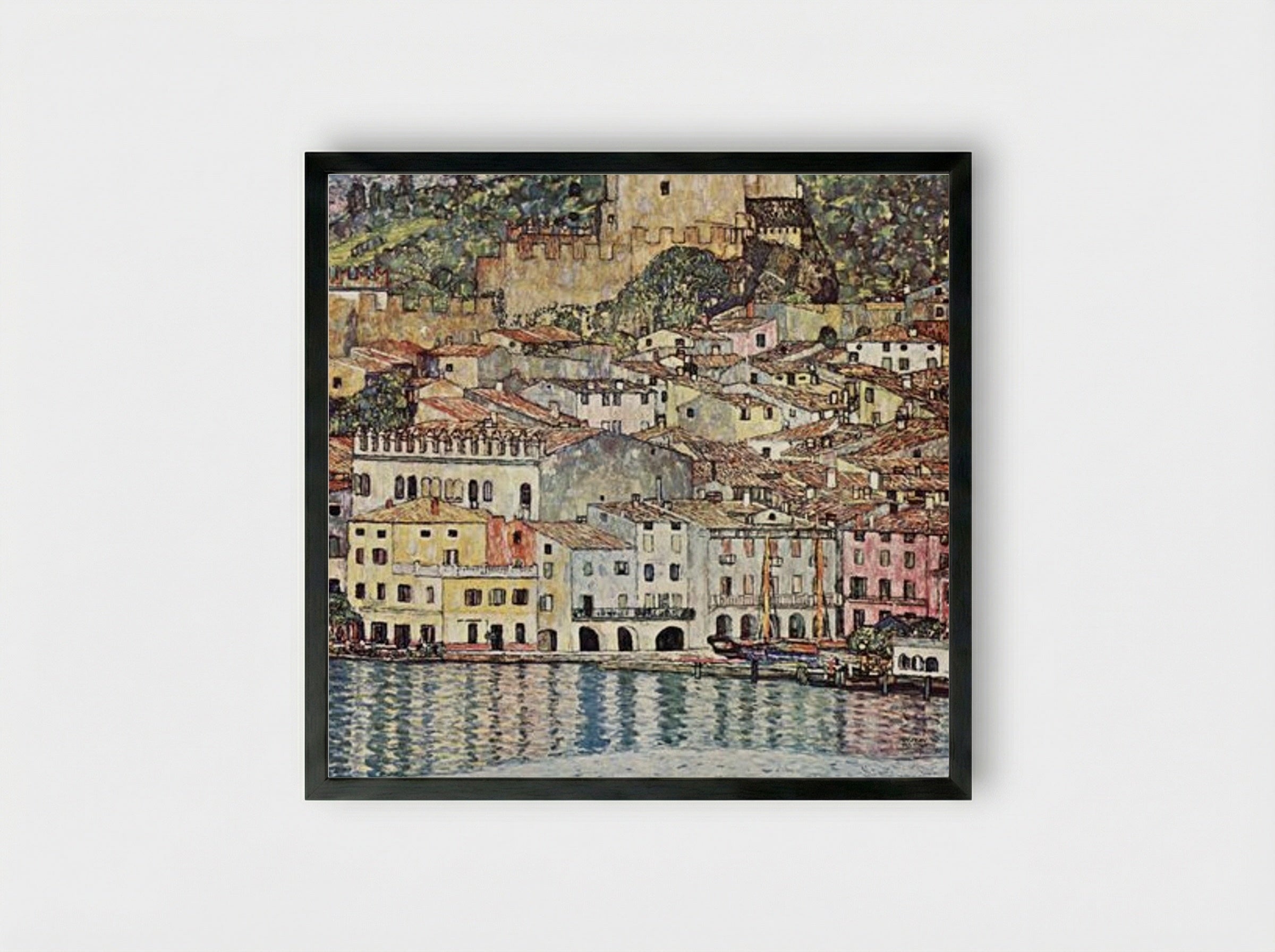 Malcesine on Lake Garda - Gustav Klimt - Framed Print Black