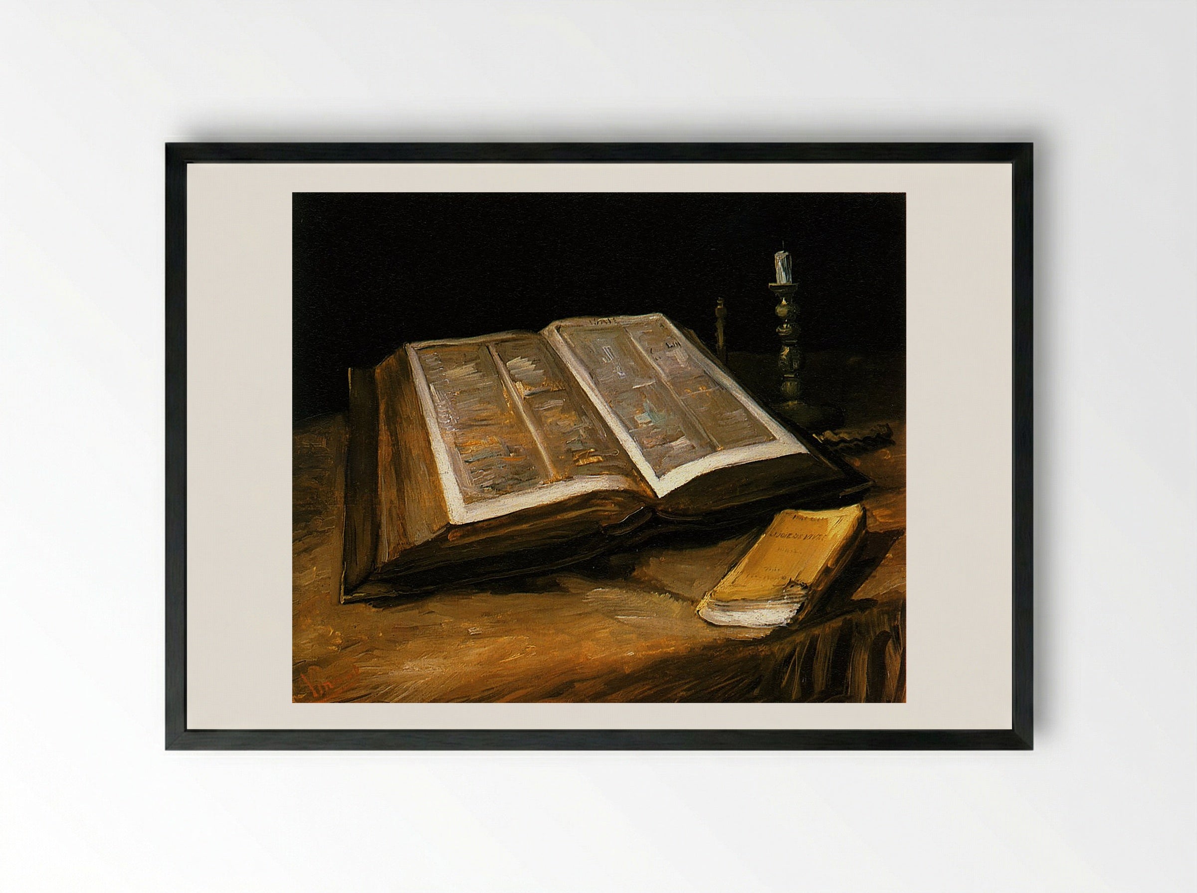 Still Life with Bible - Vincent van Gogh - Framed Print Black
