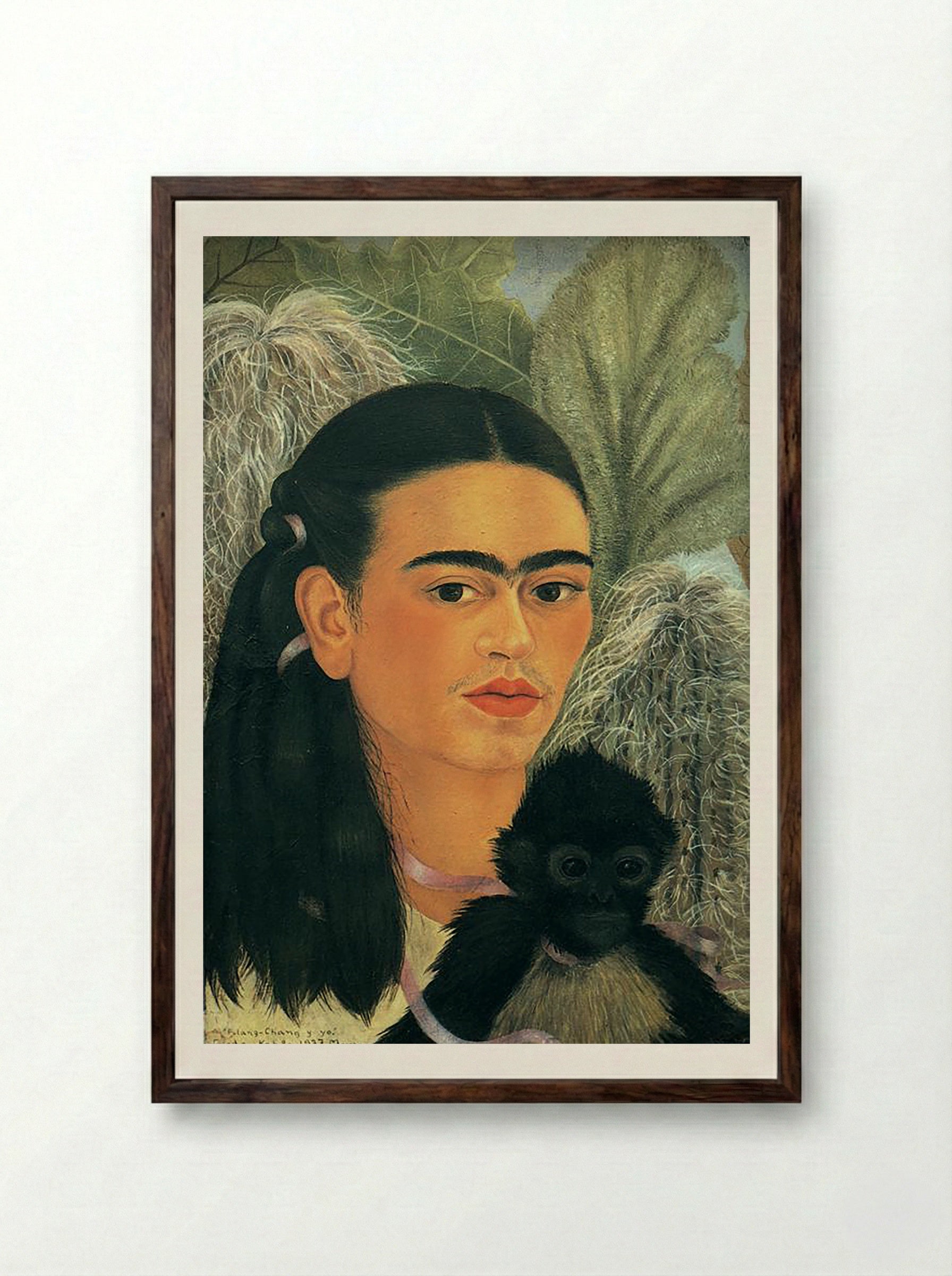 Fulang-Chang and I - Frida Kahlo - Framed Print Dark Wood