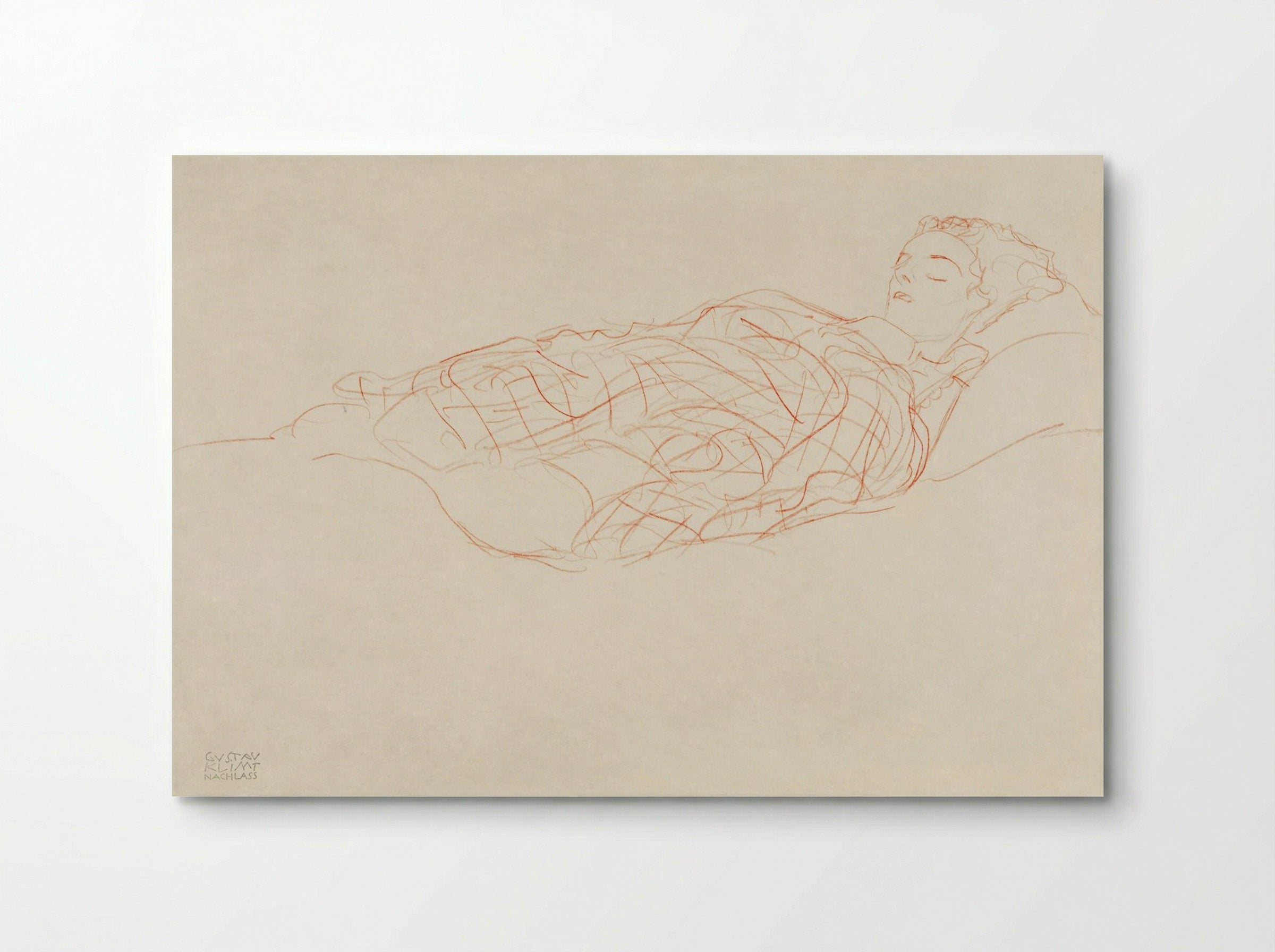 Study of a Woman Wrapped in a Plaid, Resting - Gustav Klimt - Poster