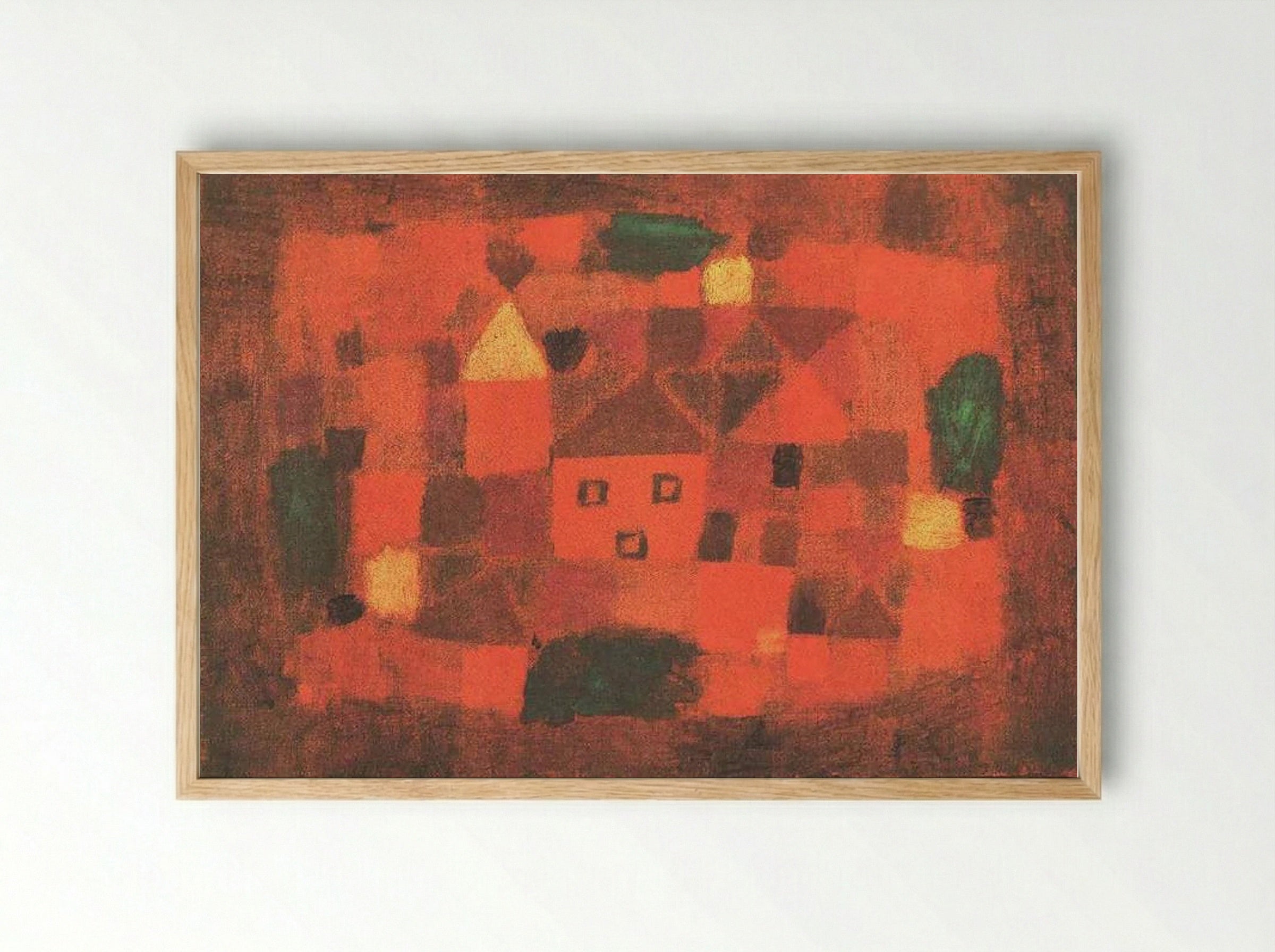 Landscape with Sunset - Paul Klee - Framed Print Wood