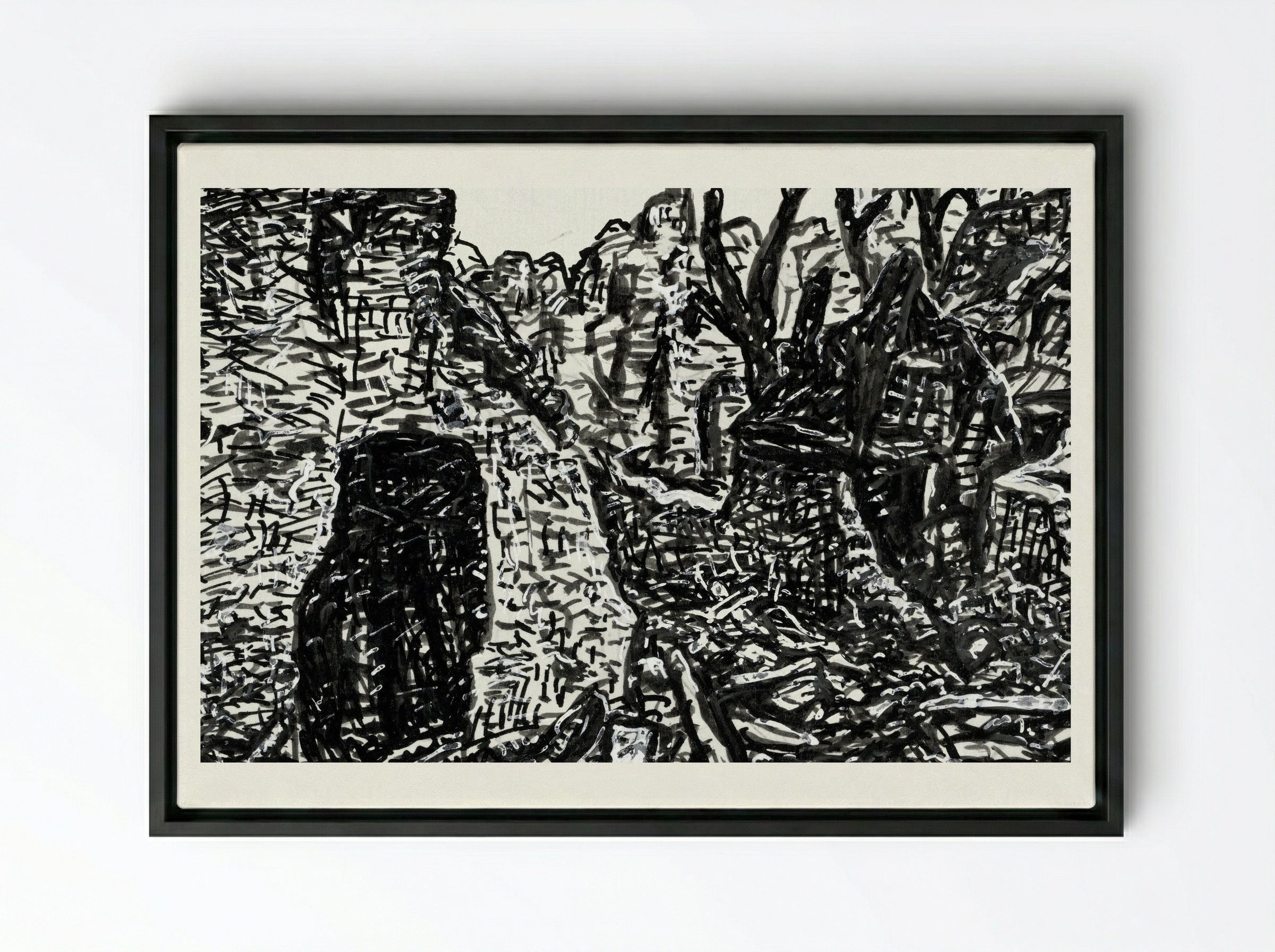 Devastation of the Second World War - Leo Gestel - Framed Canvas Black