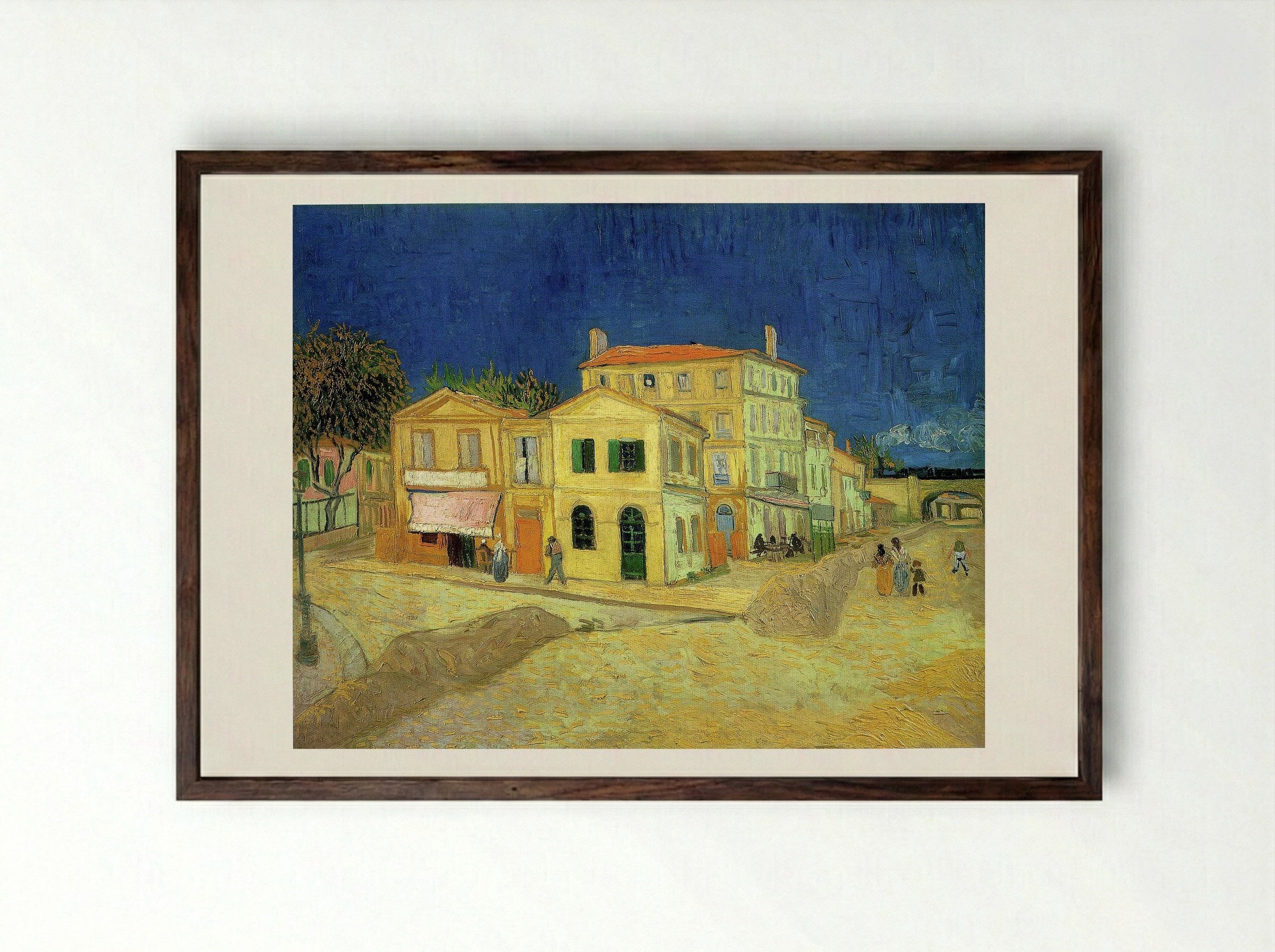 The Yellow House (The Street) - Vincent van Gogh - Framed Print Dark Wood