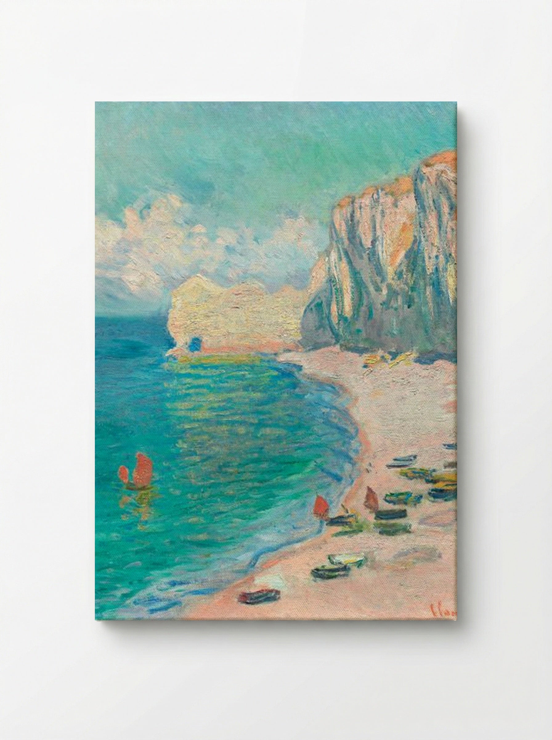 The Beach and the Falaise d'Amont - Claude Monet - Canvas