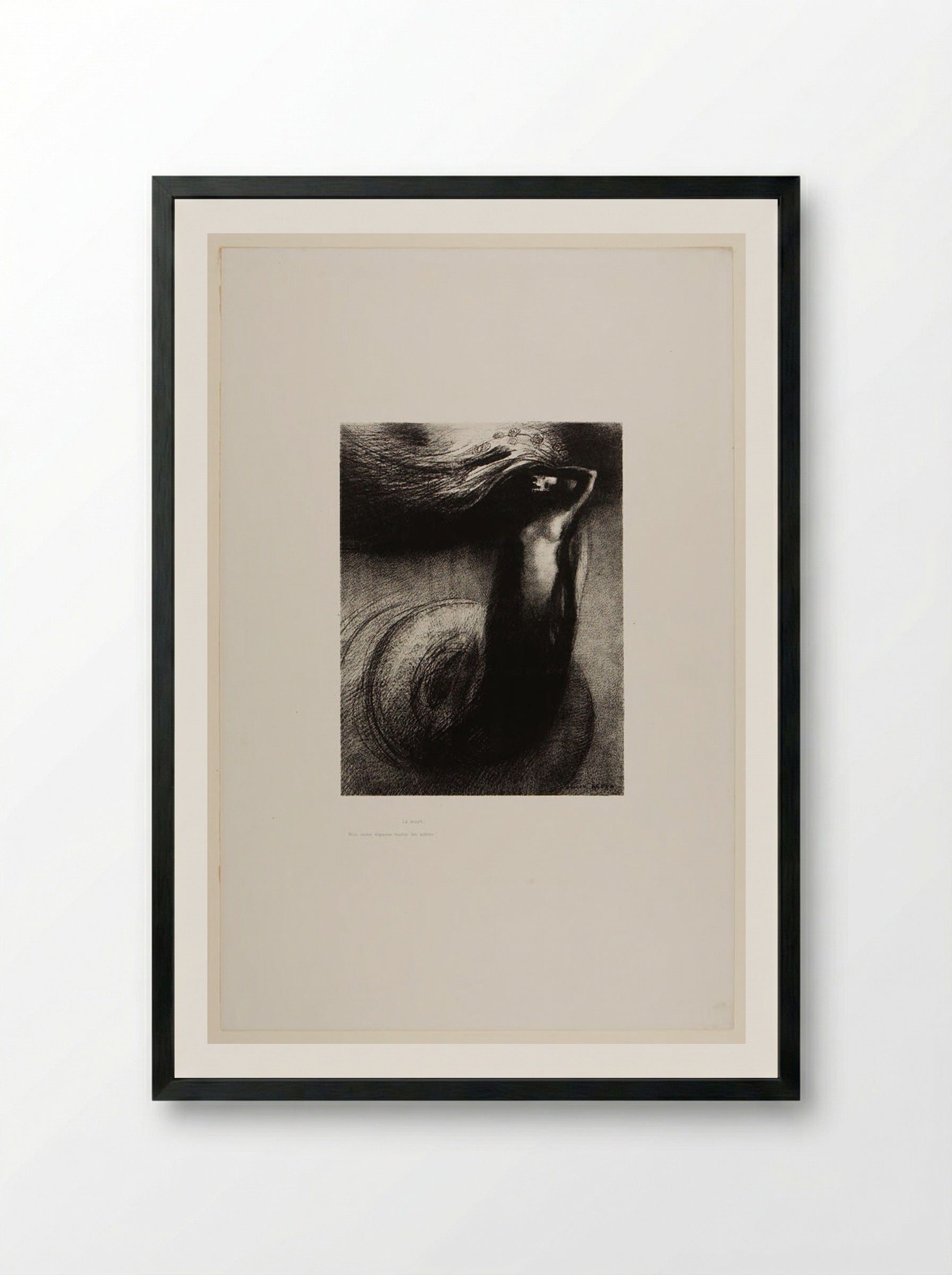 Death... (La Mort) - Odilon Redon - Framed Print Black