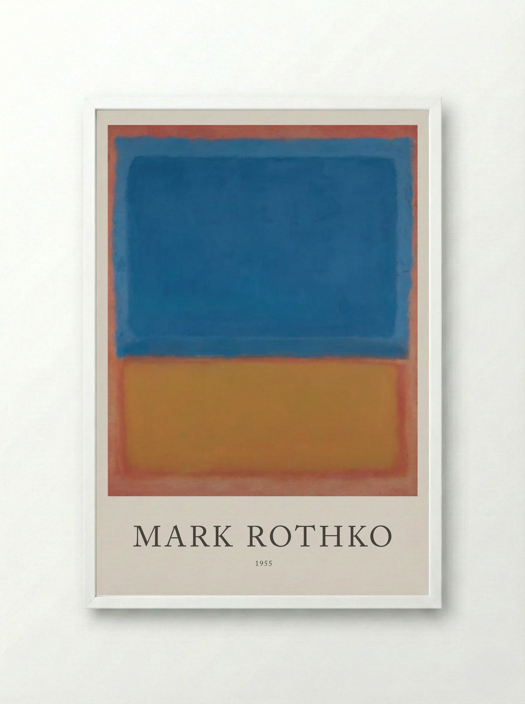 Untitled (Blue and Yellow Rectangles) - Mark Rothko - Framed Print White