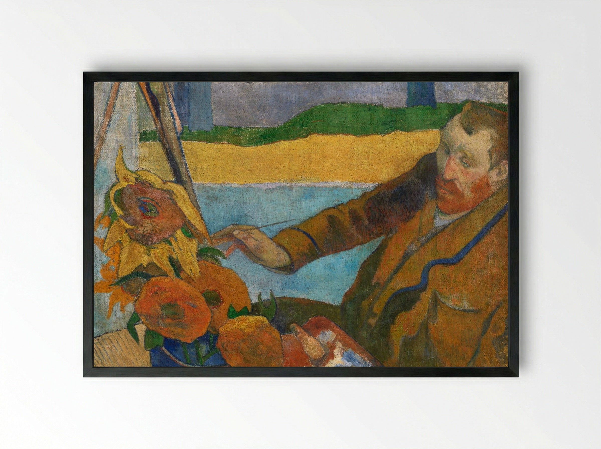 The Painter of Sunflowers: Portrait of Vincent van Gogh - Paul Gauguin - Framed Print Black