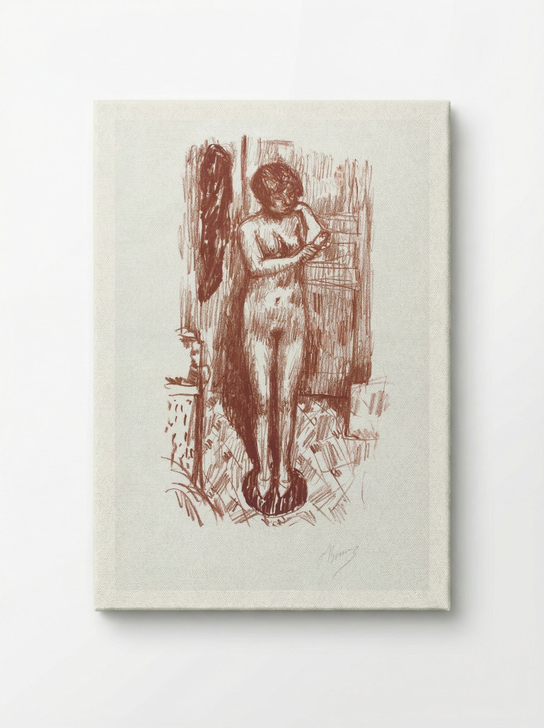 Standing Naked Woman Washing Herself - Pierre Bonnard - Canvas