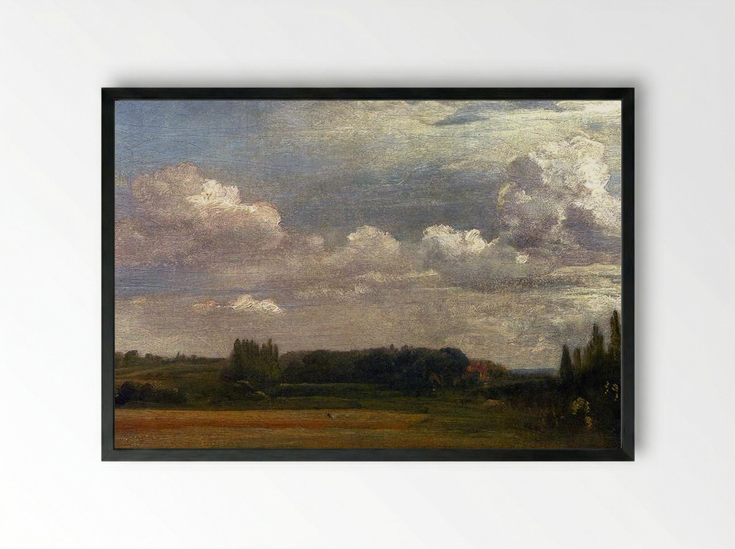 View Towards The Rectory From East Bergholt House - John Constable - Framed Print Black