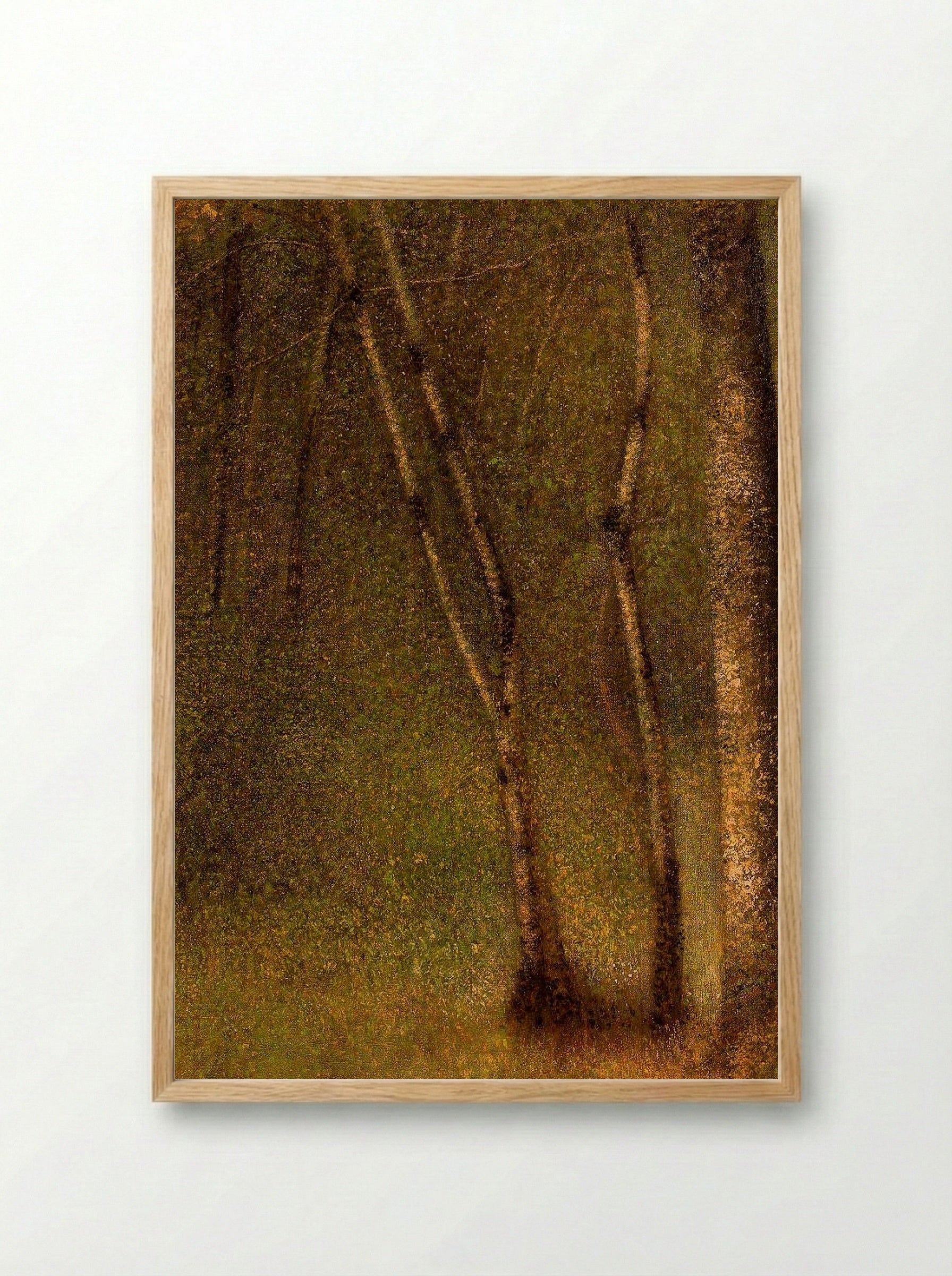 The Forest at Pontaubert - Georges Seurat - Framed Print Wood