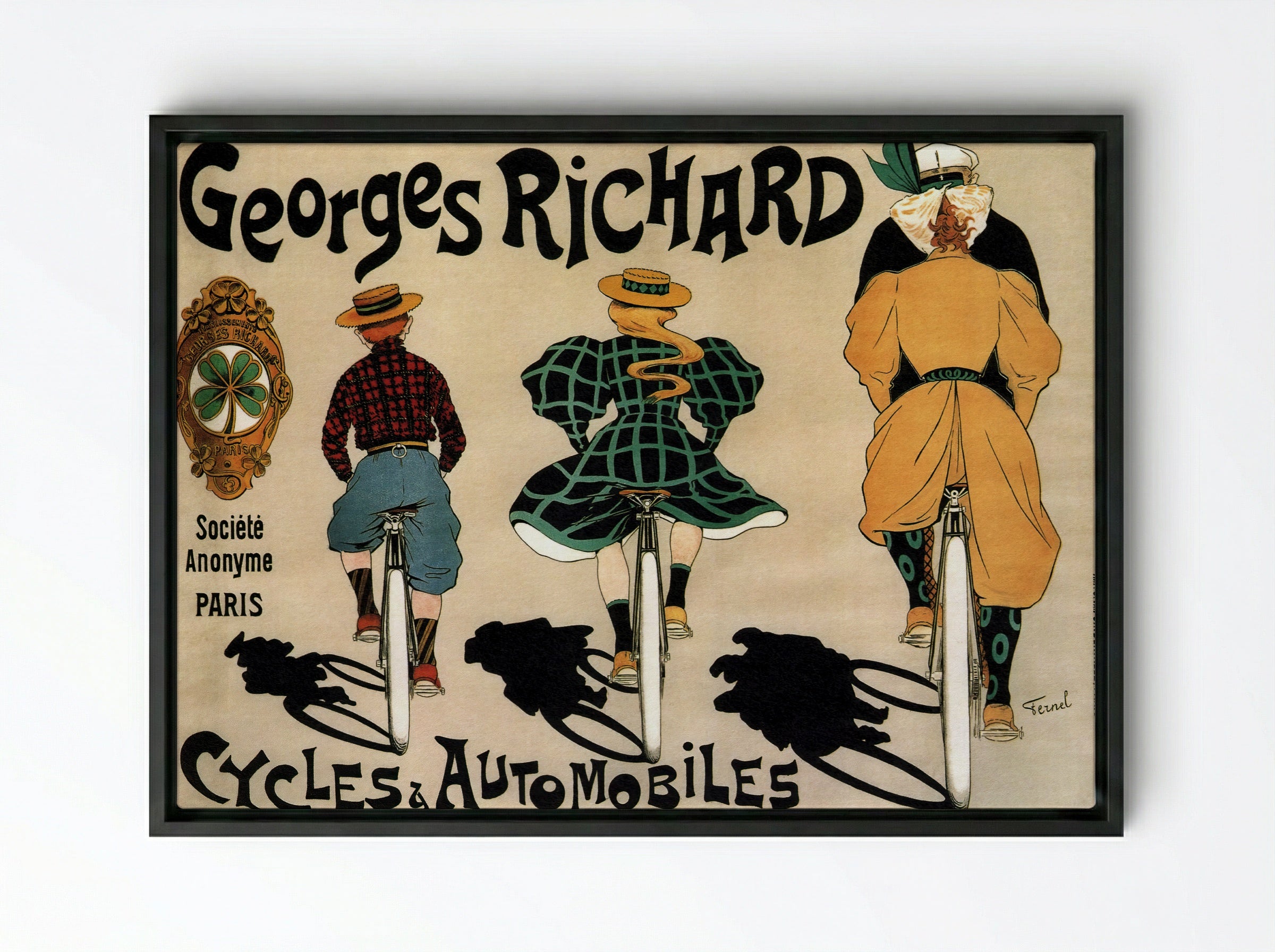 Poster for Georges Richard - Fernand Fernel - Framed Canvas Black