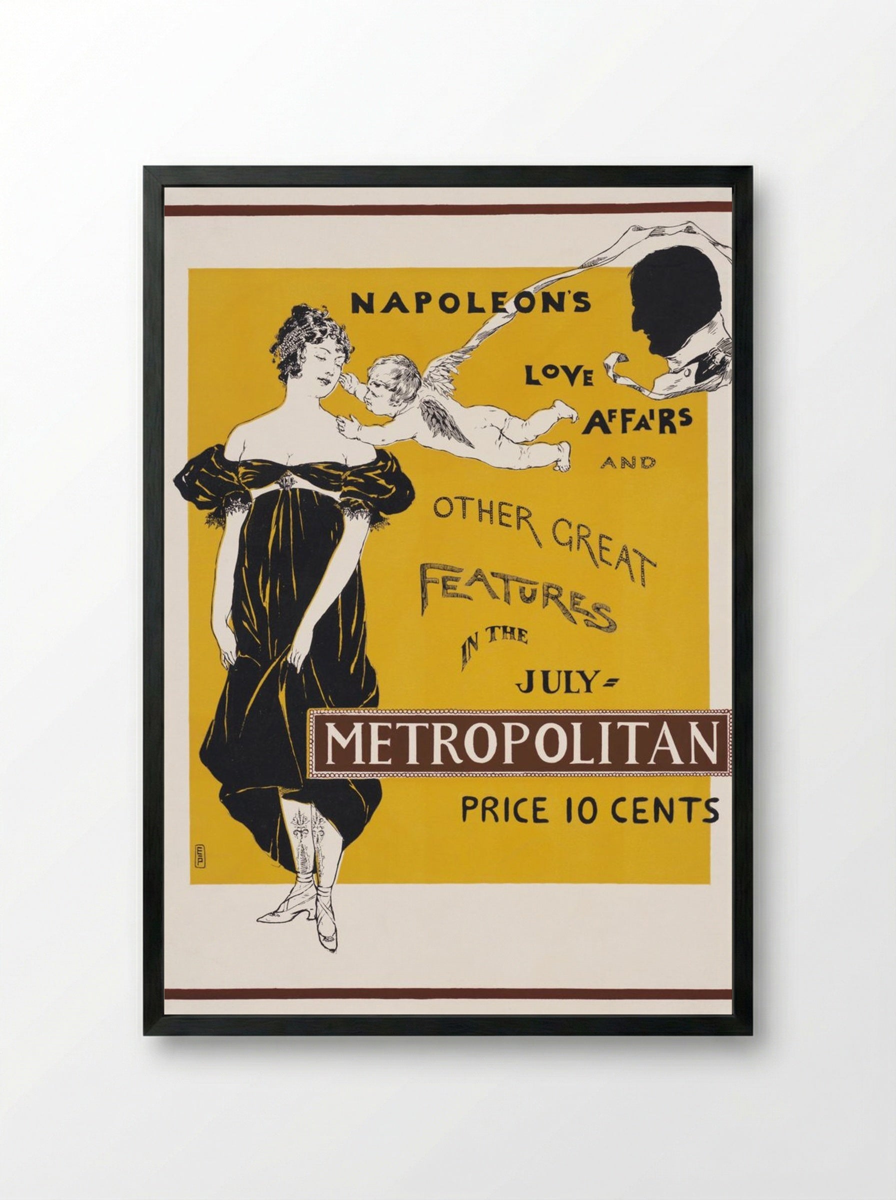 Napoleon's Love Affairs and Other Great Features in the July Metropolitan - Edward Penfield - Framed Print Black