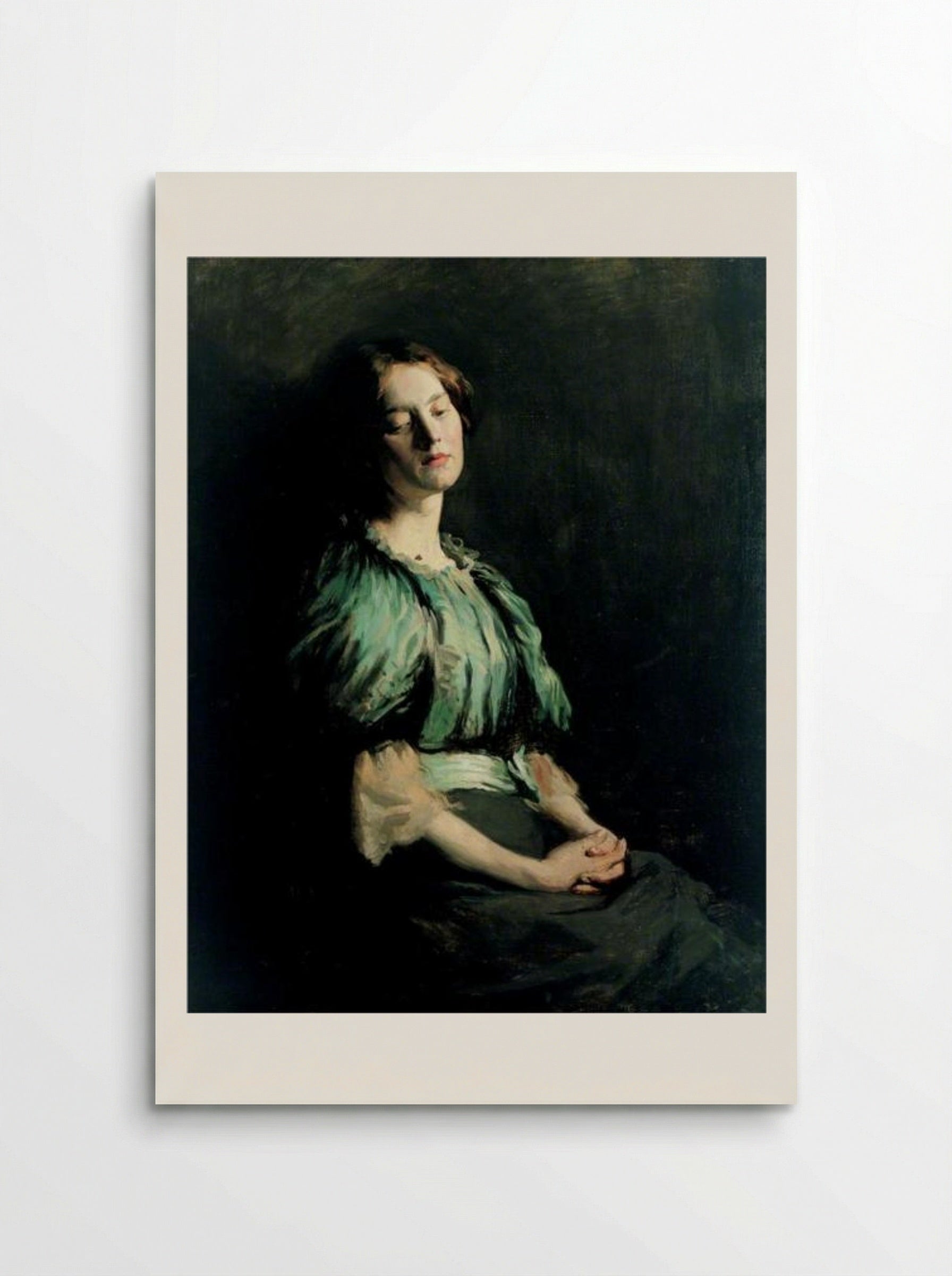 Portrait of a Girl Wearing a Green Dress - William Orpen - Poster