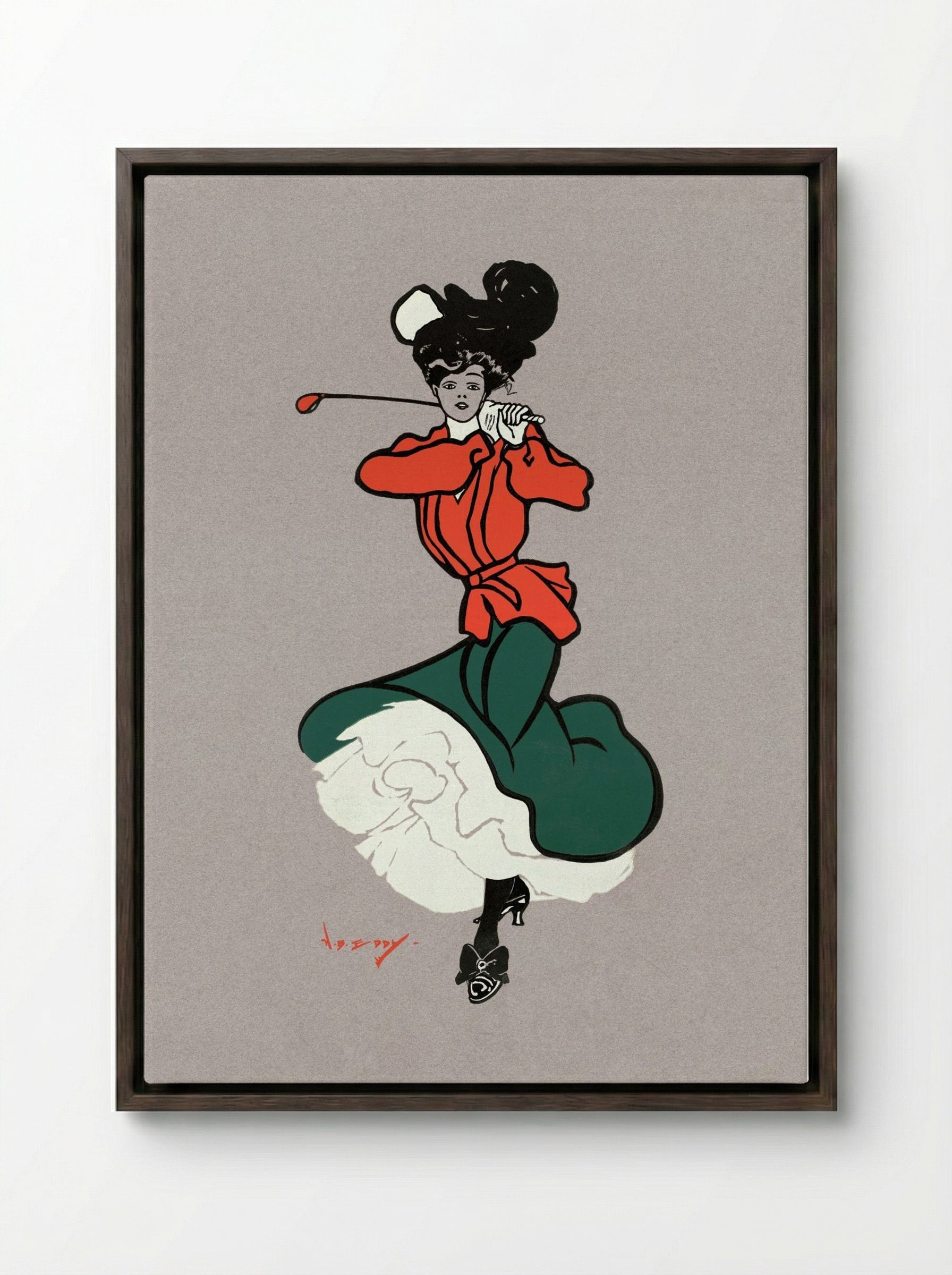 A Good Drive No. 44 - Harry B. Eddy - Framed Canvas Dark Wood