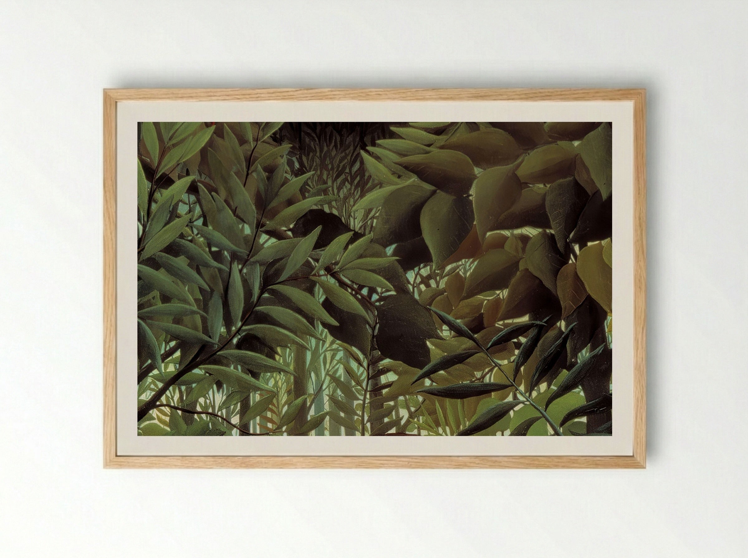 The Hungry Lion Throws Itself on the Antelope - Henri Rousseau - Framed Print Wood