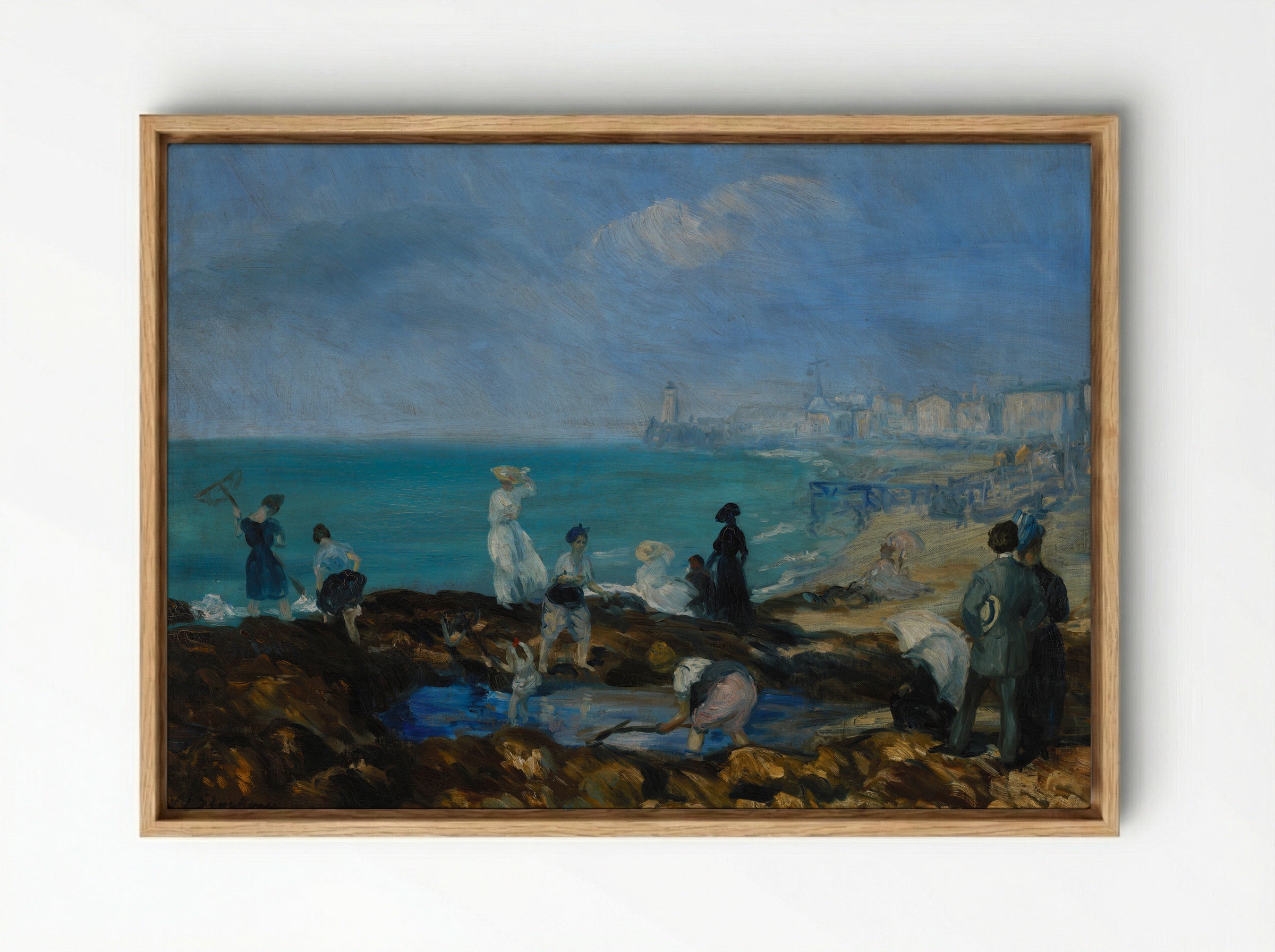 Beach at Dieppe - William James Glackens - Framed Canvas Wood