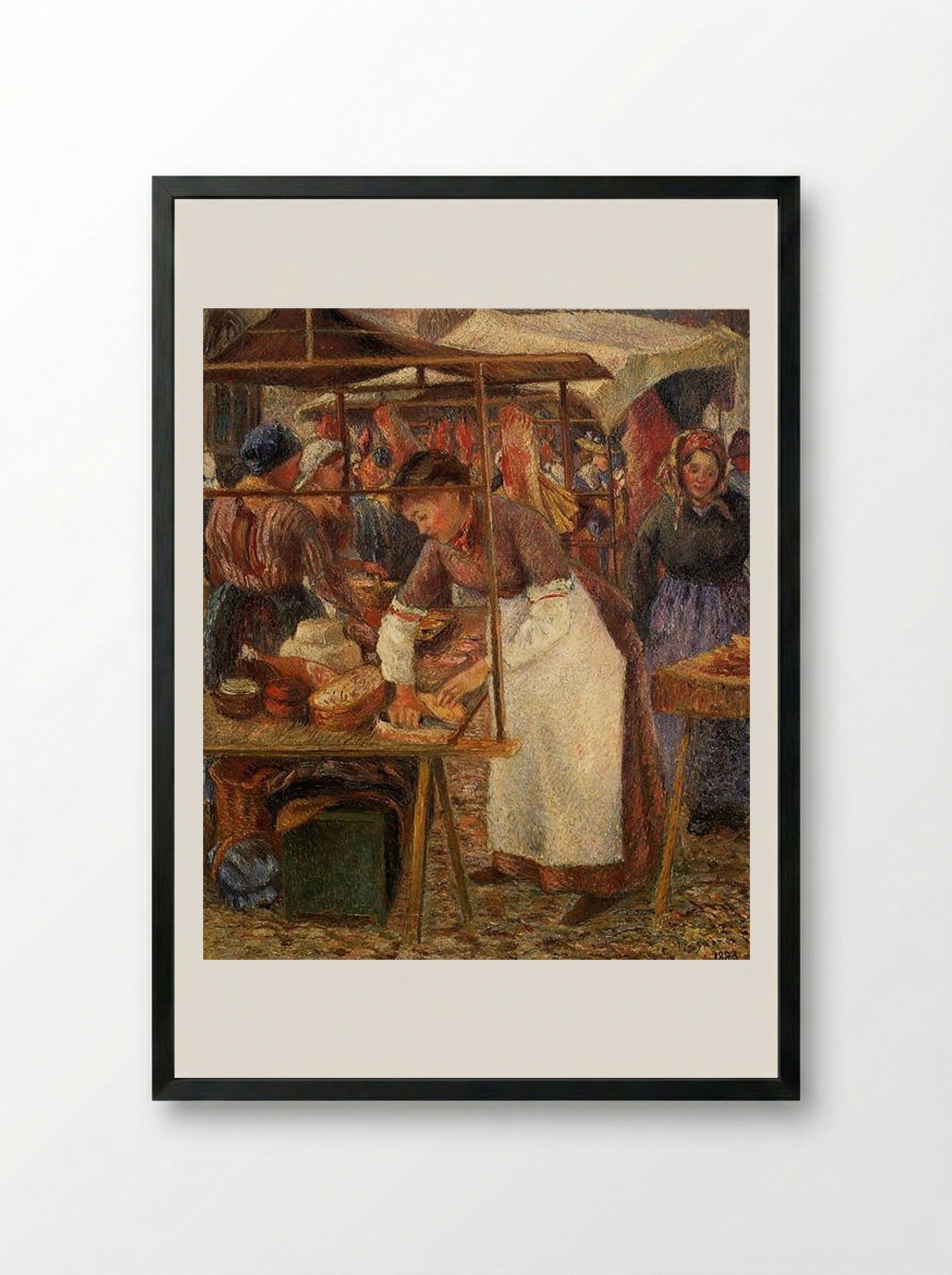 The Pork Butcher - Camille Pissarro - Framed Print Black