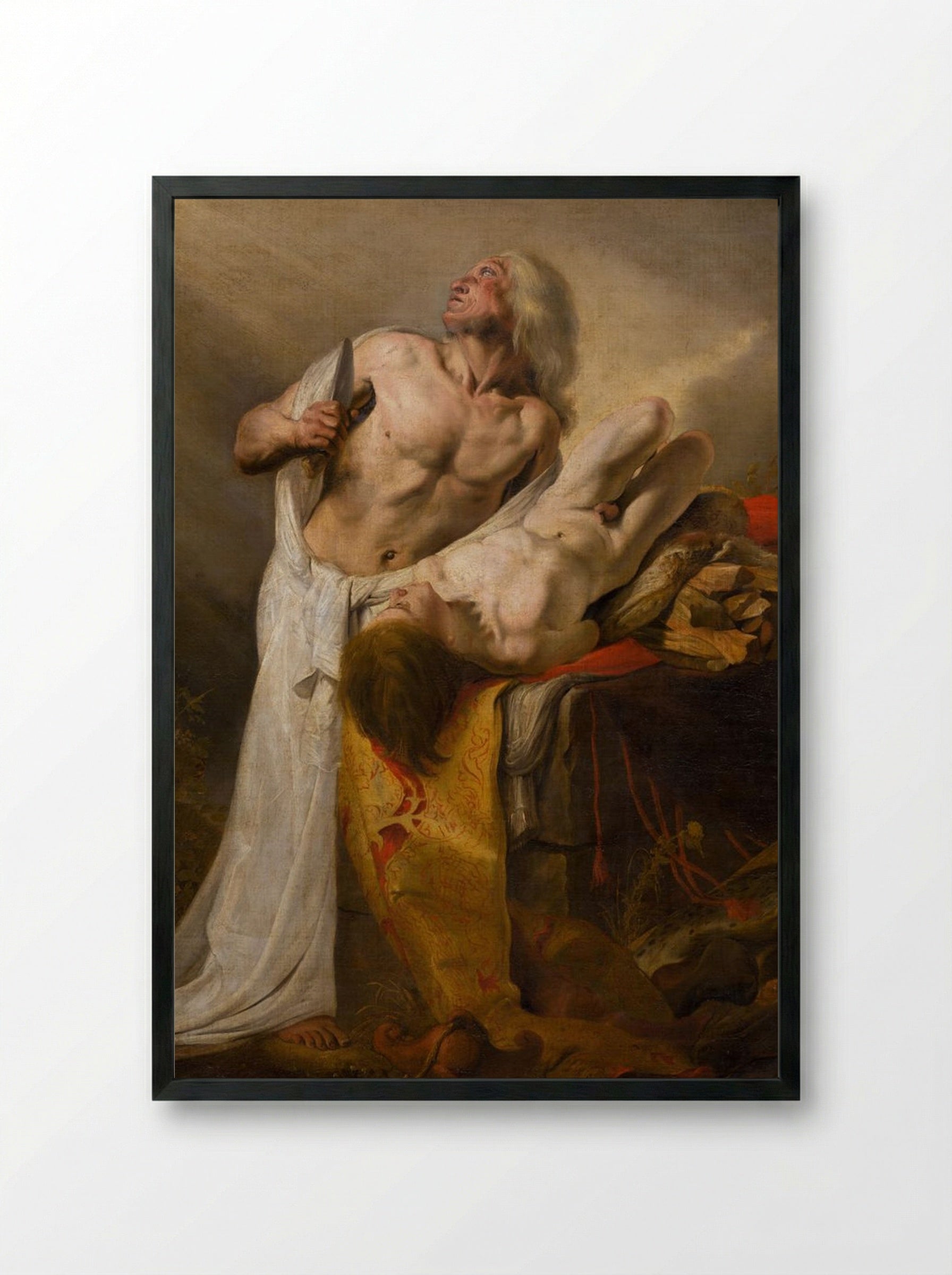 The Sacrifice of Isaac - Pieter de Grebber - Framed Print Black