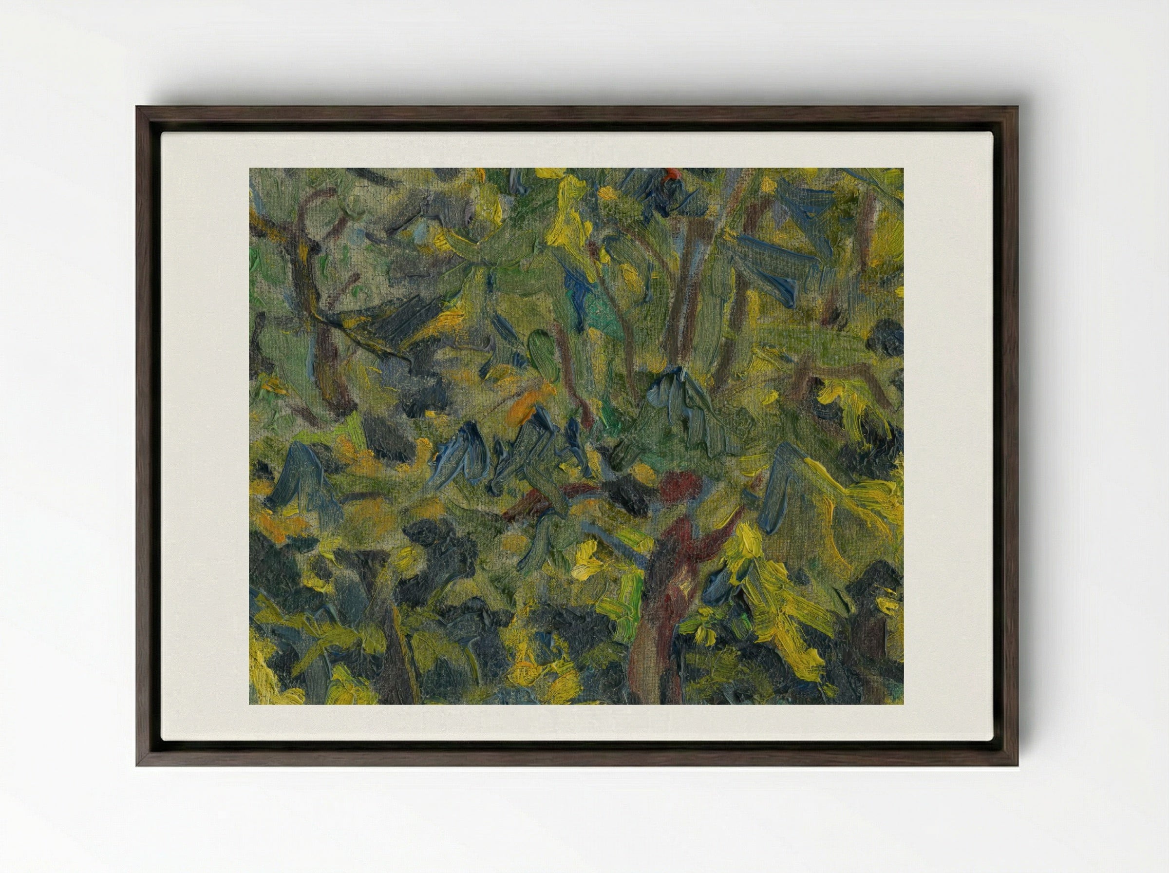 In the Park - Konstantin Bauer - Framed Canvas Dark Wood