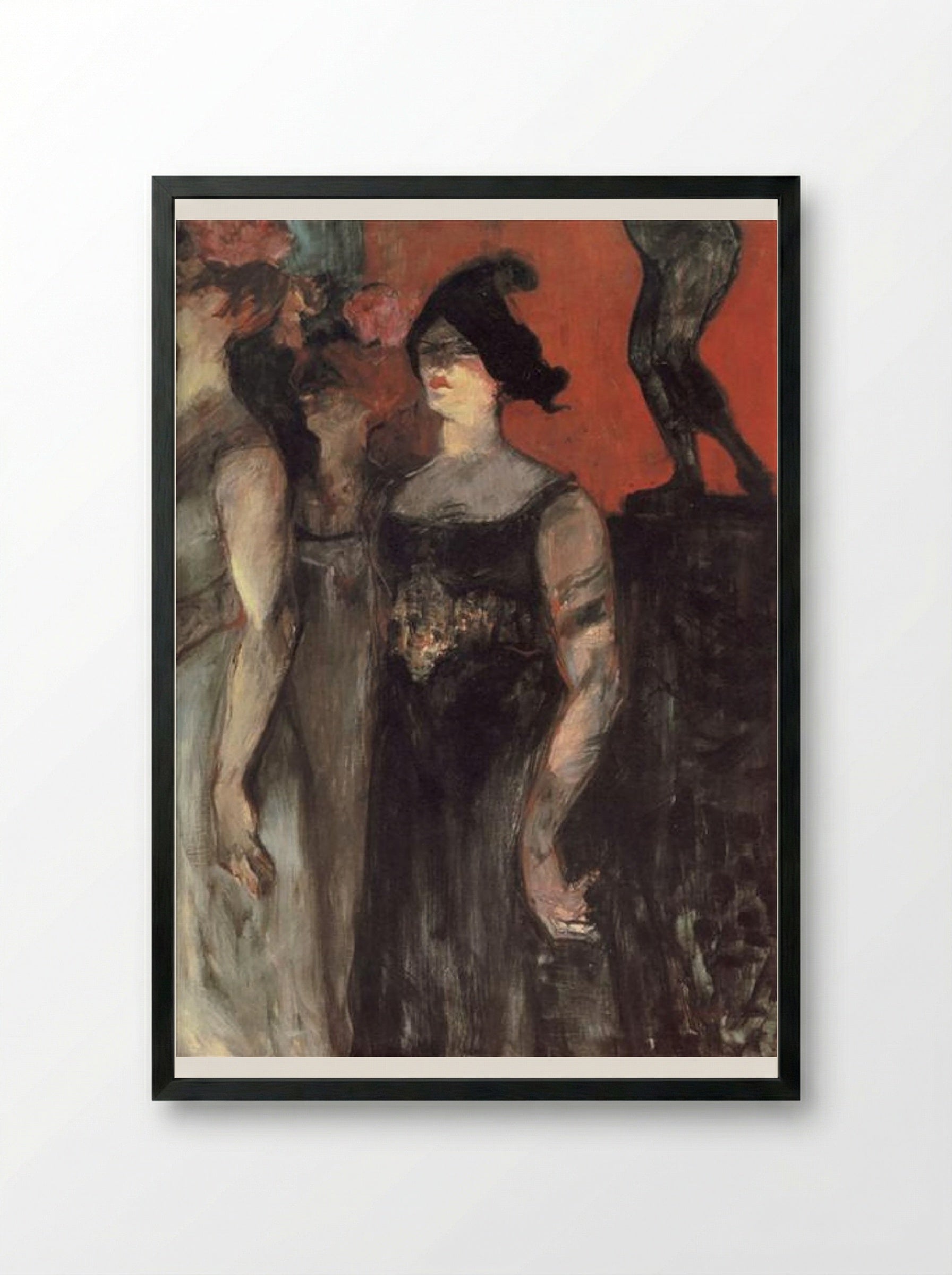 Messaline between Two Extras - Henri de Toulouse-Lautrec - Framed Print Black