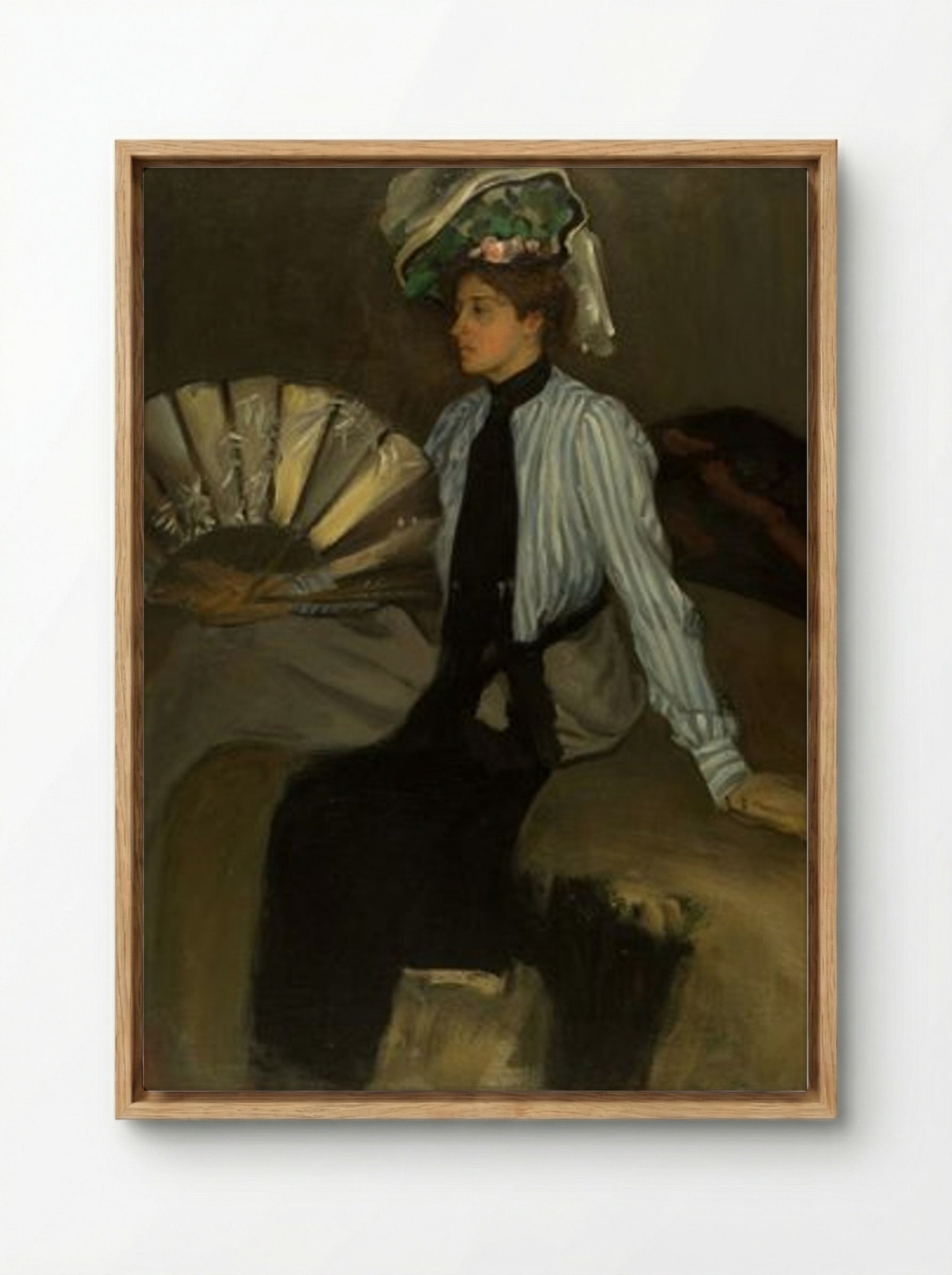 Young Woman with Fan - Alfred Henry Maurer - Framed Canvas Wood