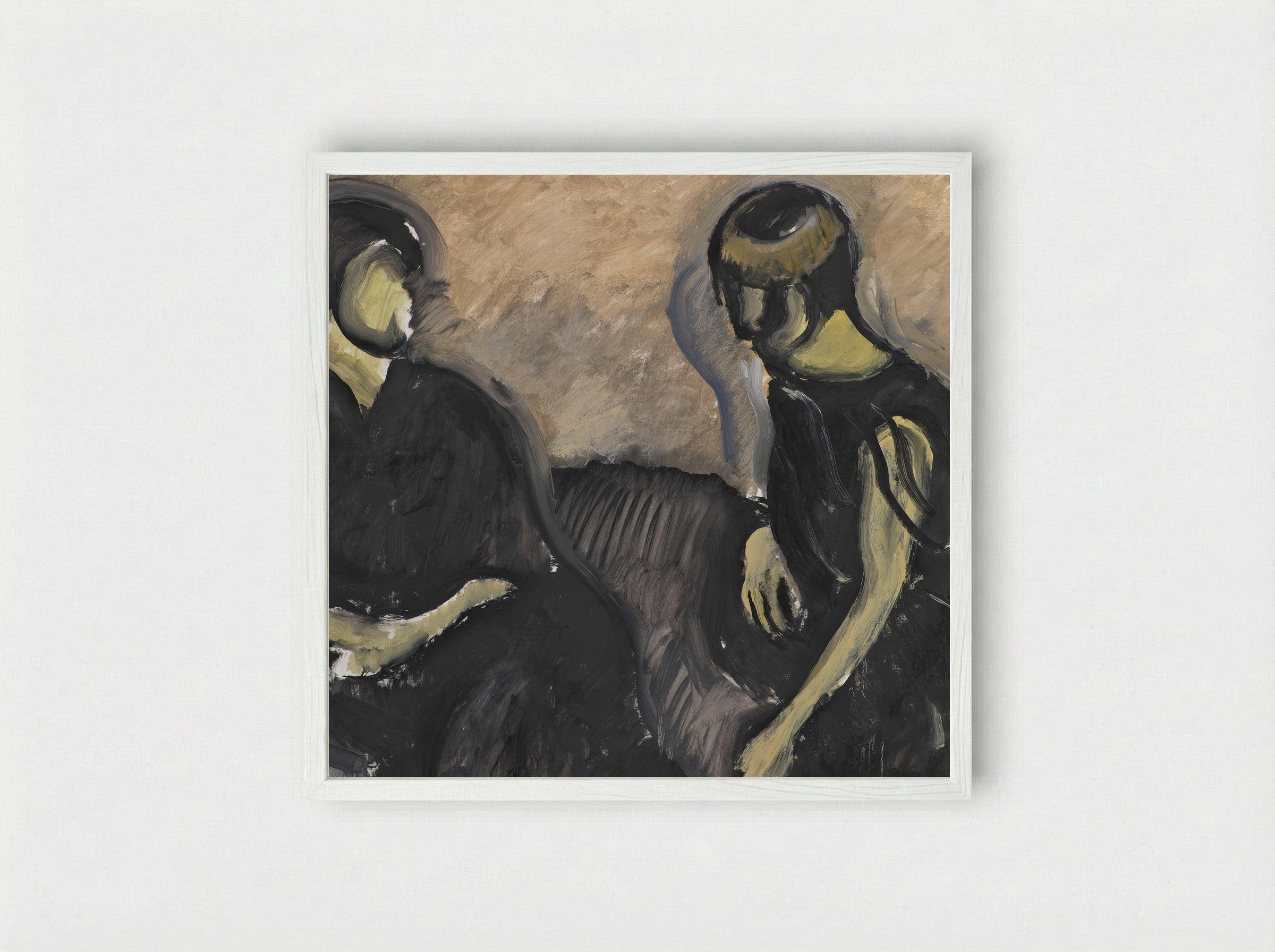 Two Ladies - Harald Giersing - Framed Print White