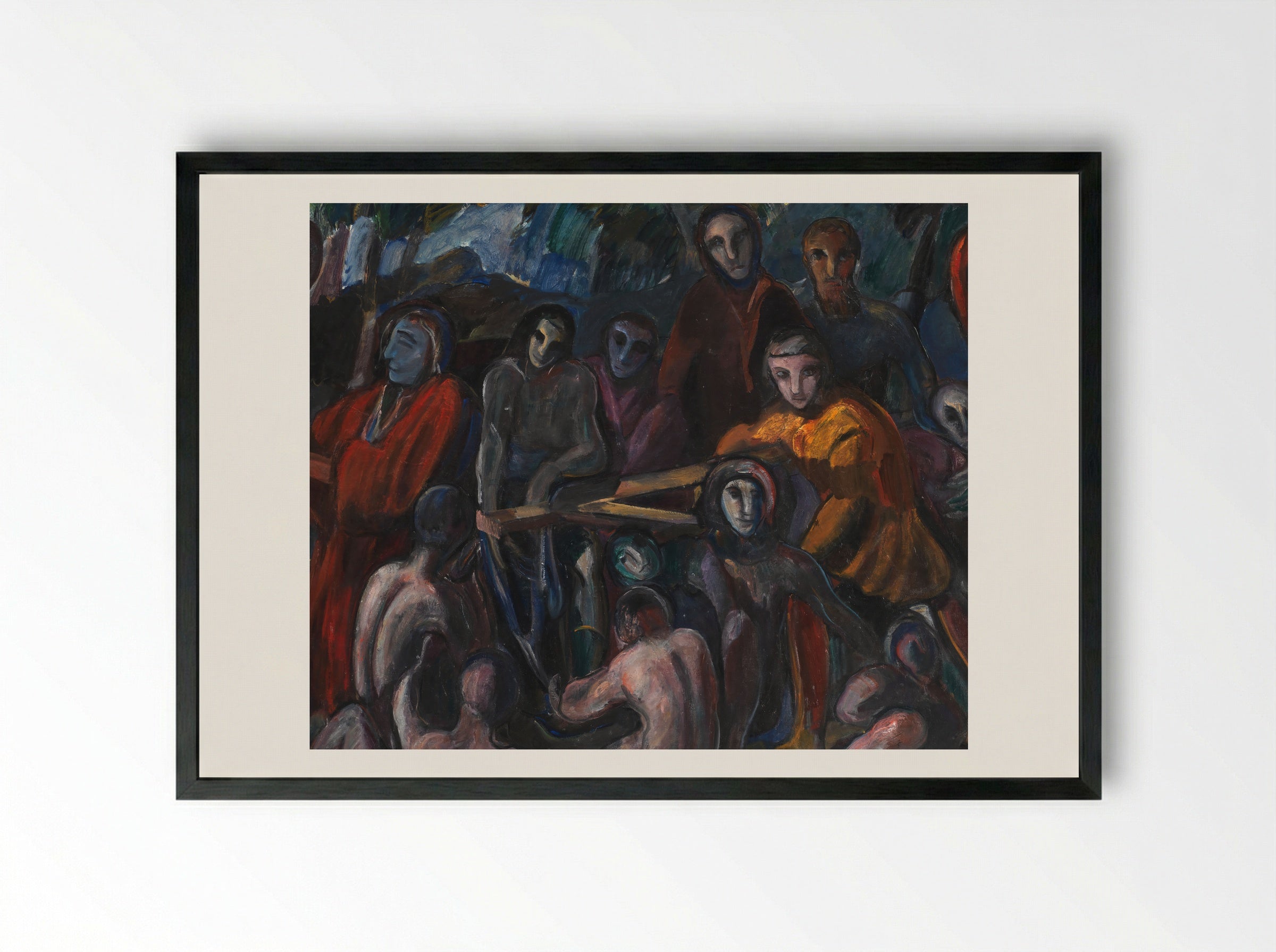 The Road to Golgotha - Jens Adolf Jerichau - Framed Print Black