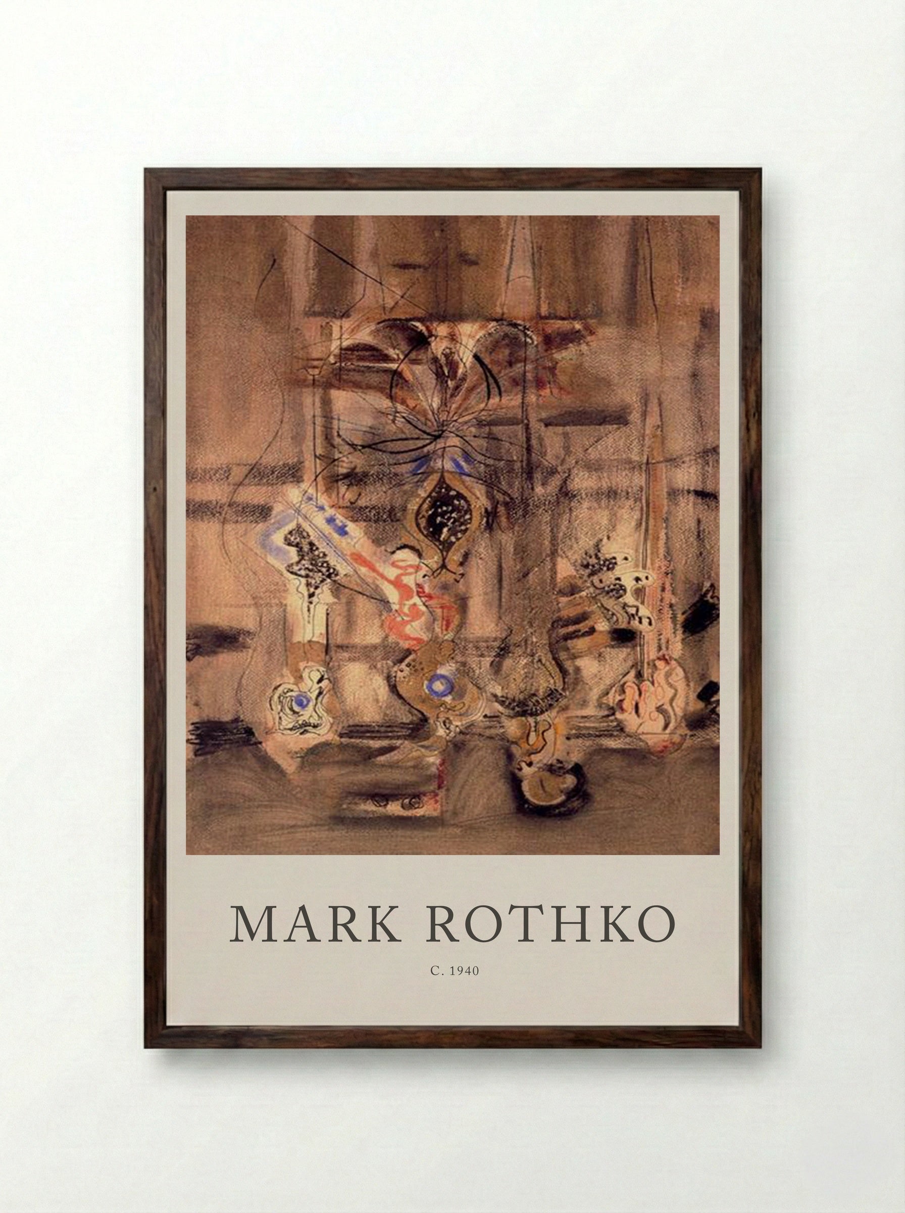 Untitled (Biomorphic Forms) - Mark Rothko - Framed Print Dark Wood