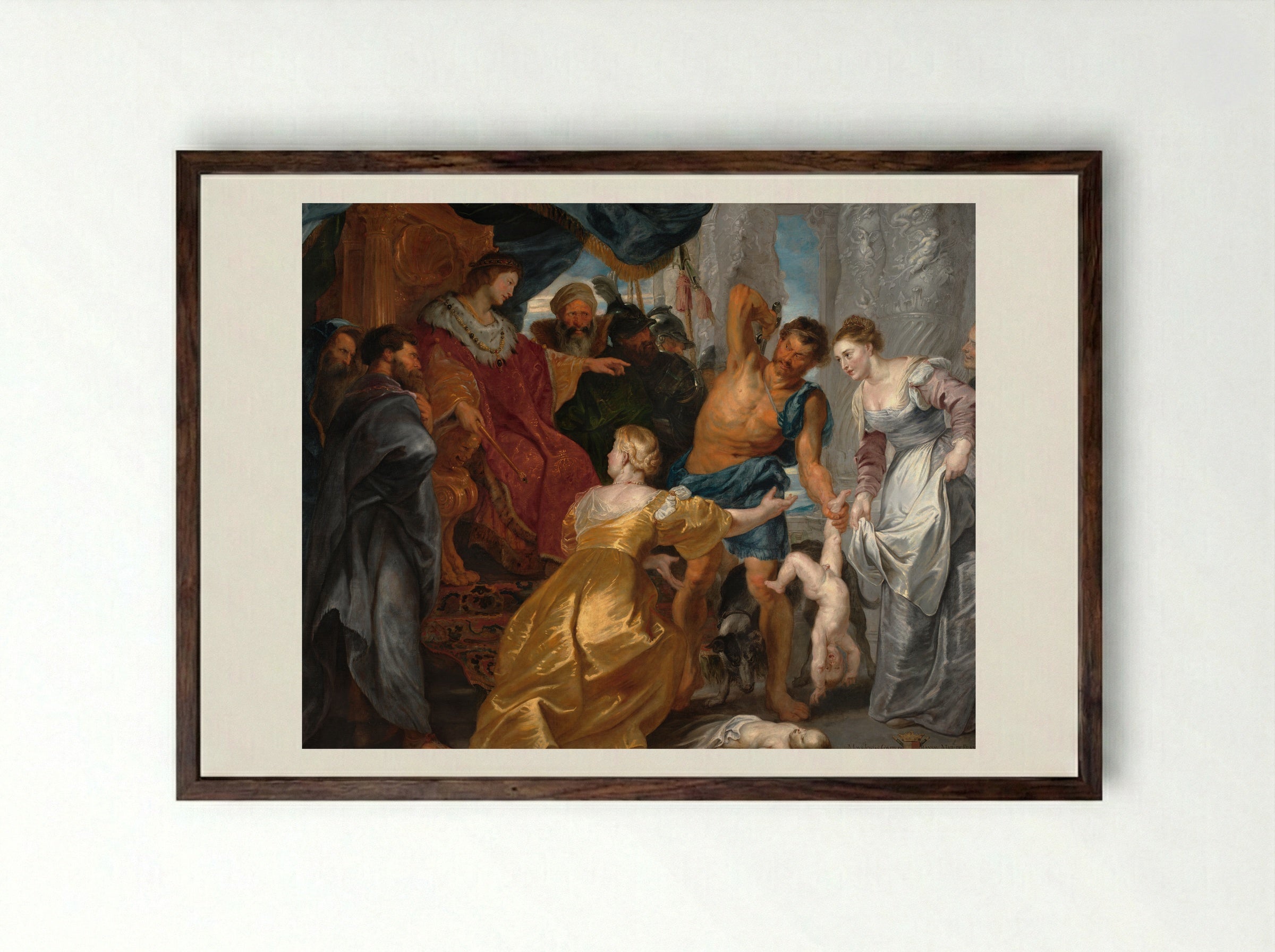 The Judgement of Solomon - Peter Paul Rubens - Framed Print Dark Wood