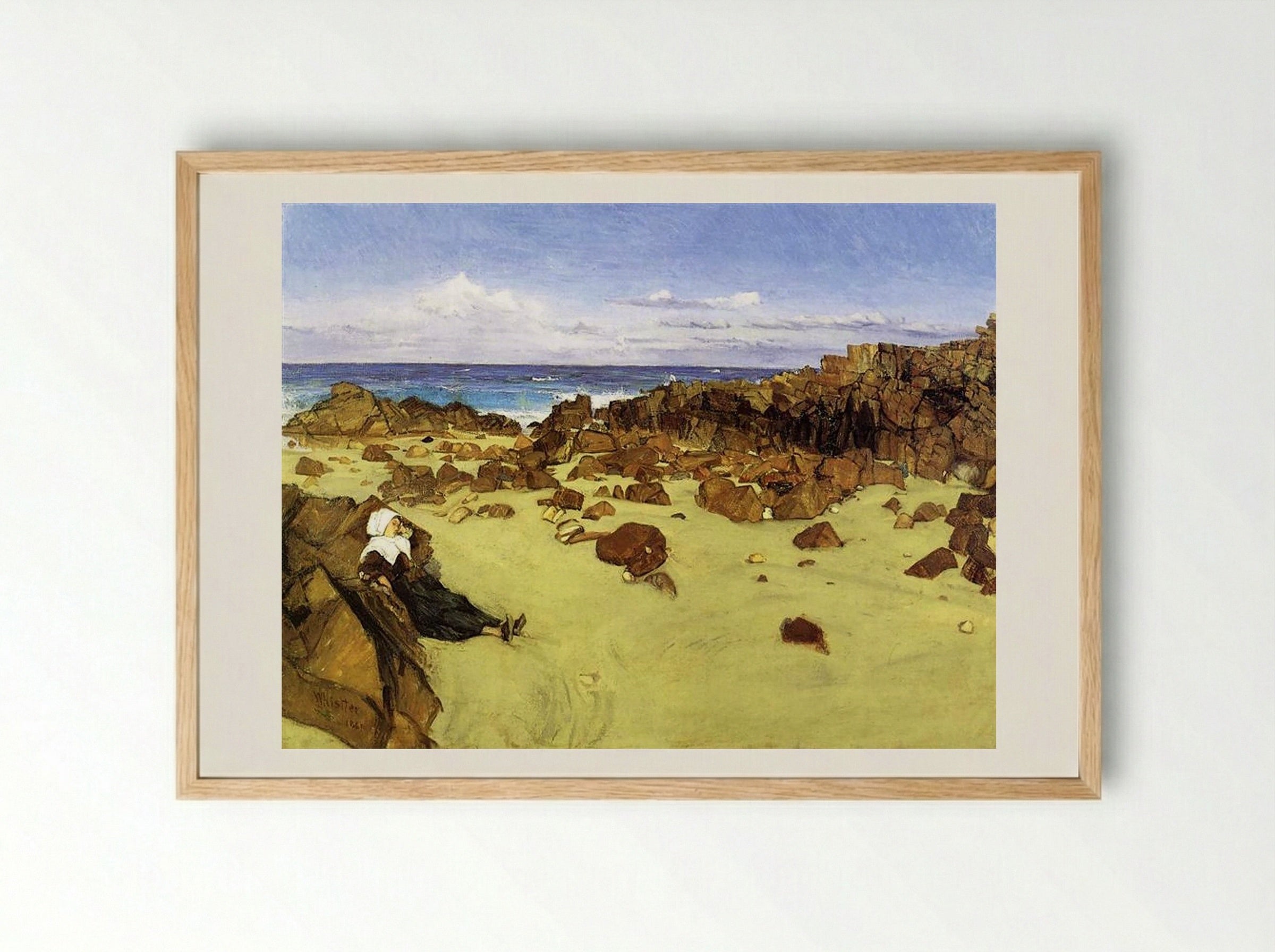 The Coast of Brittany (aka Alone with the Tide) - James McNeill Whistler - Framed Print Wood