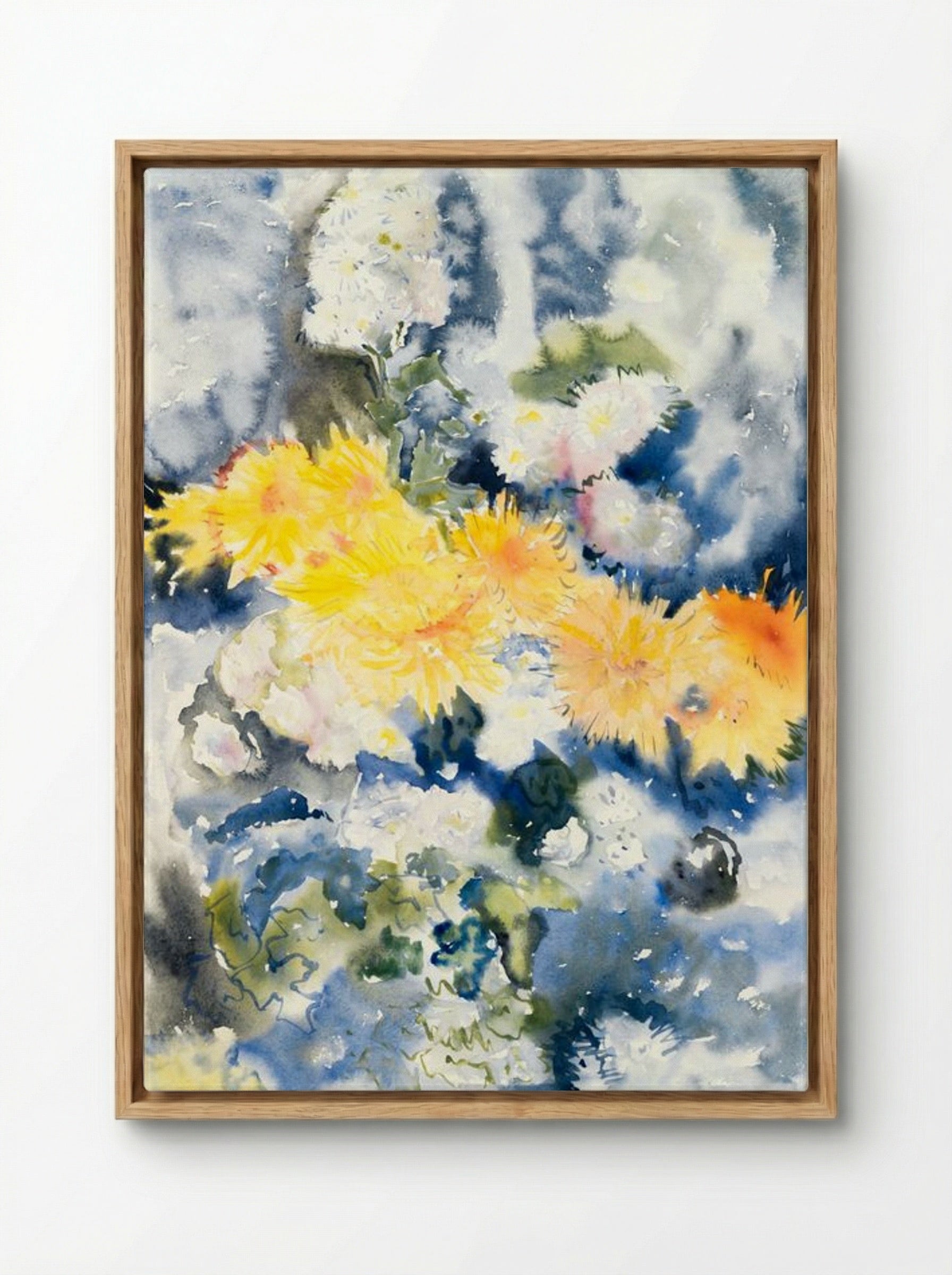 Yellow and Blue - Charles Demuth - Framed Canvas Wood