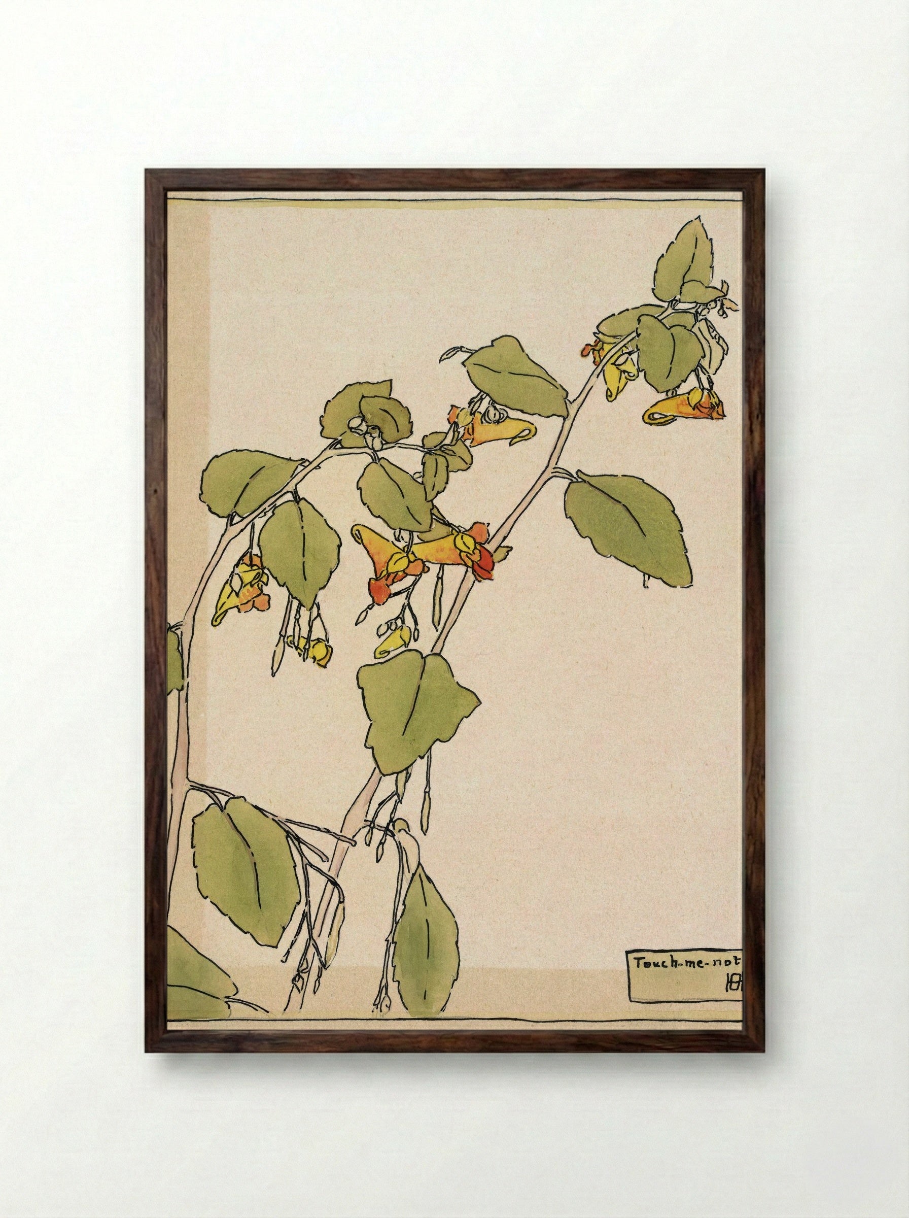 Touch Me Not (1915) - Hannah Borger Overbeck - Framed Print Dark Wood