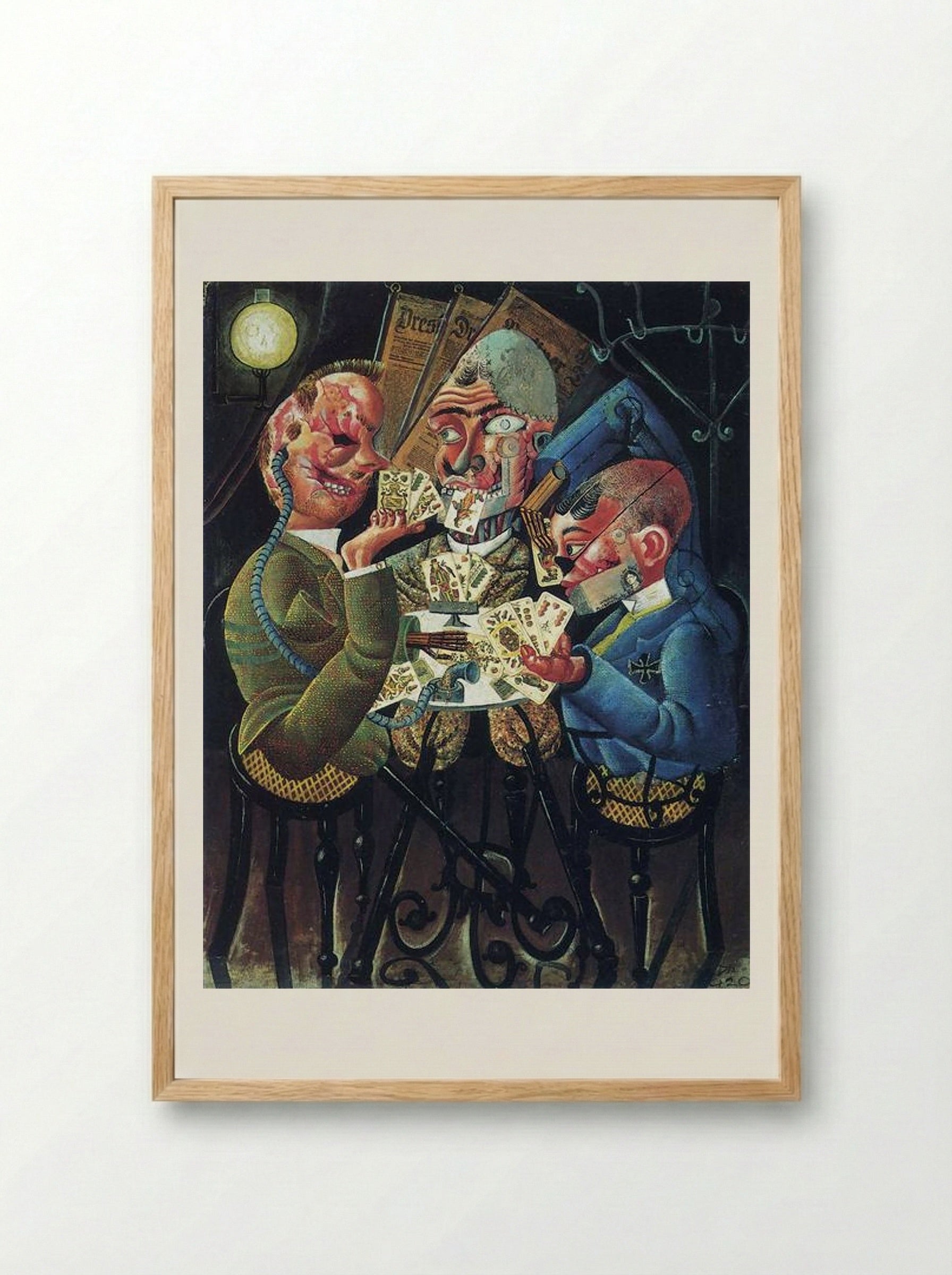The Skat Players - Otto Dix - Framed Print Wood