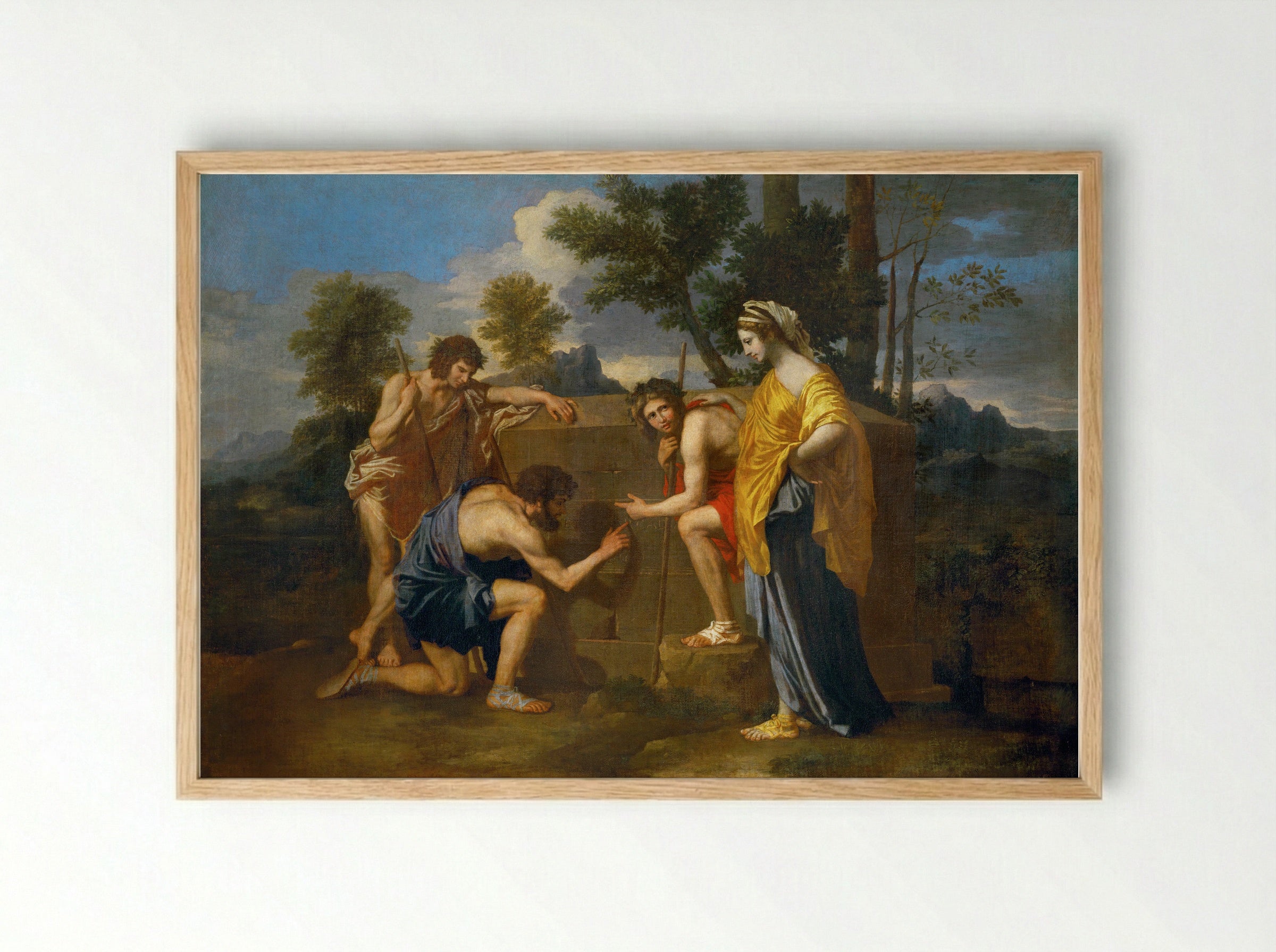Et in Arcadia ego - Nicolas Poussin - Framed Print Wood