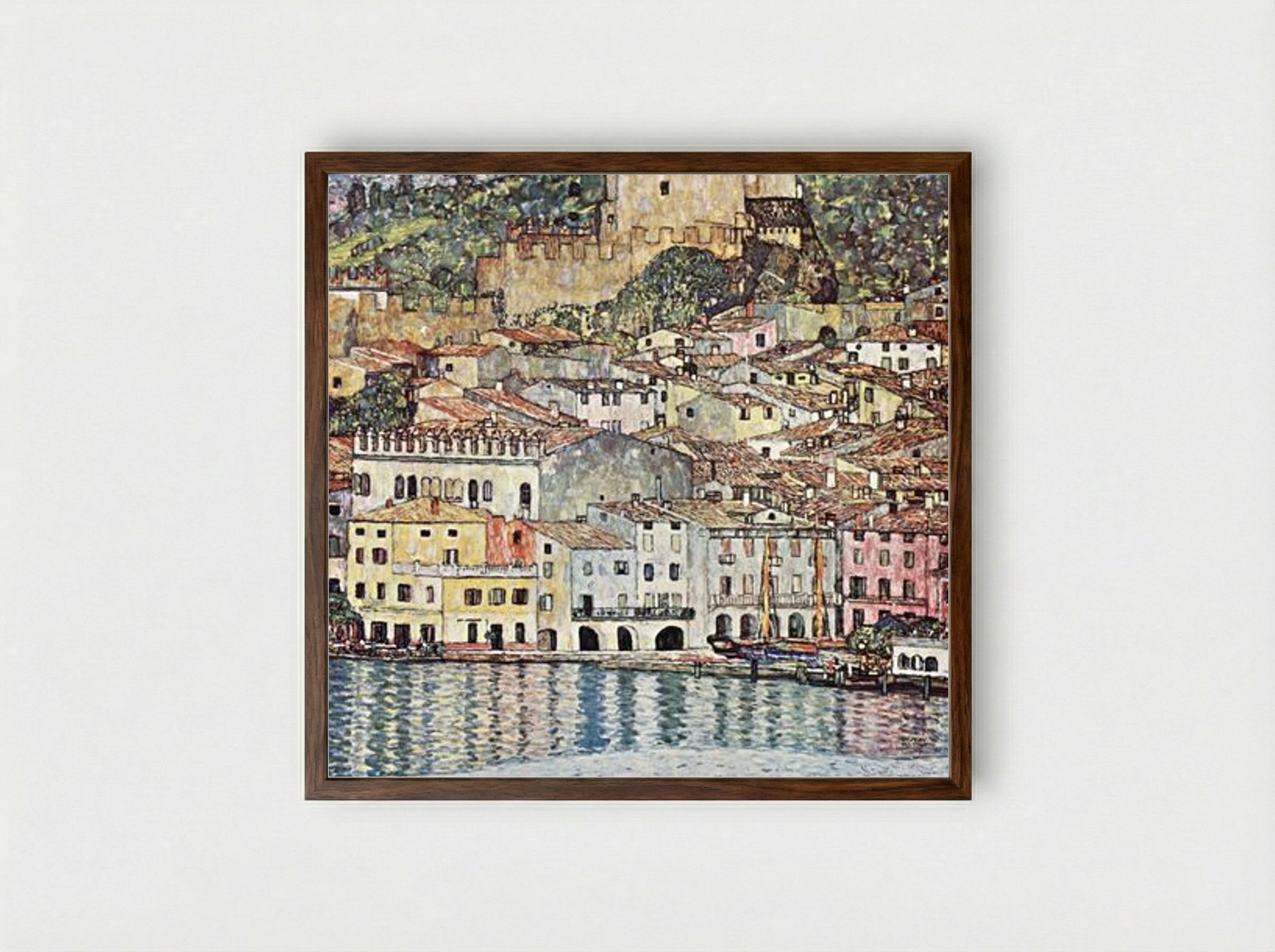 Malcesine on Lake Garda - Gustav Klimt - Framed Print Dark Wood