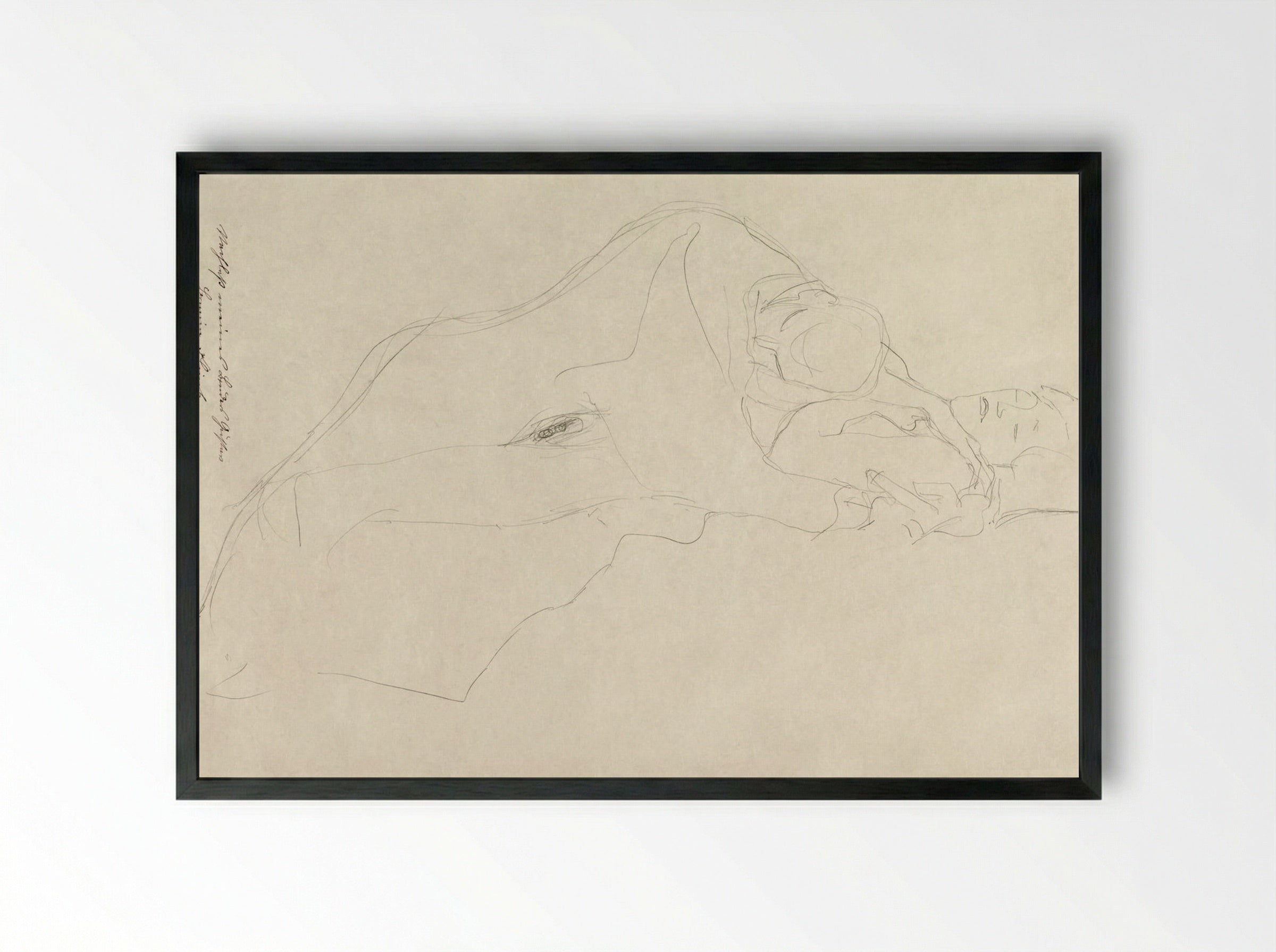 The Lovers - Gustav Klimt - Framed Print Black