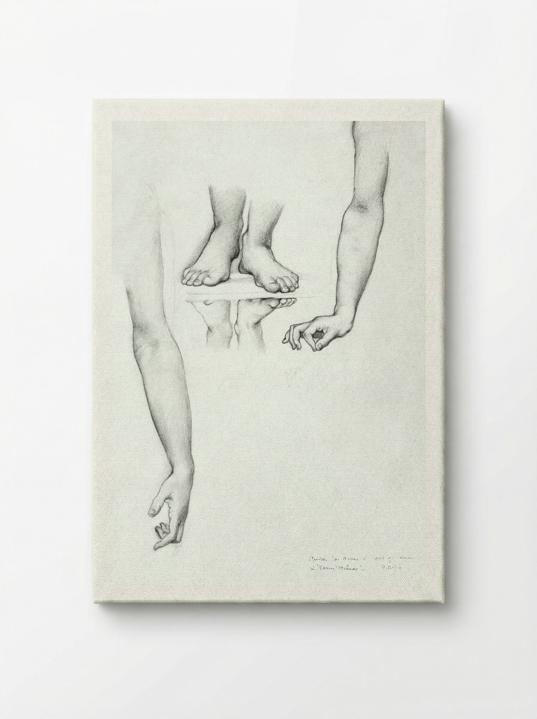 Study for 'The Mirror of Venus' (Arms and Feet) - Edward Burne-Jones - Canvas