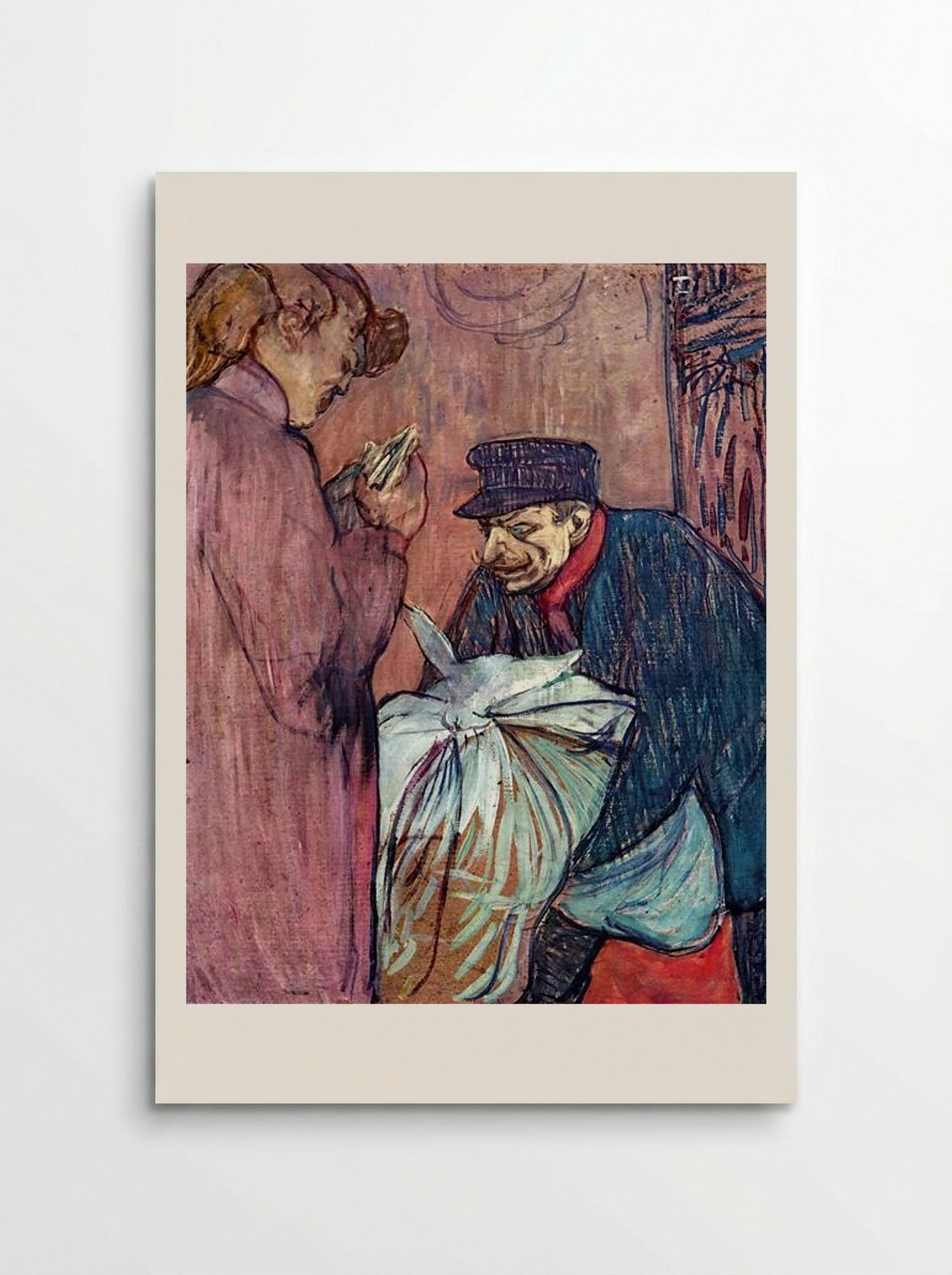 The Laundryman Calling at the Brothel - Henri de Toulouse-Lautrec - Poster
